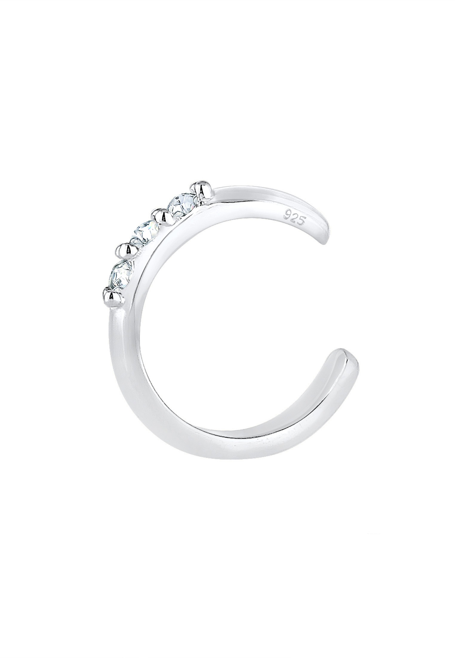Elli Ohrklemme »Ohrringe Earcuff Single Glas Kristalle Weiß 925 Sterling Silber«
