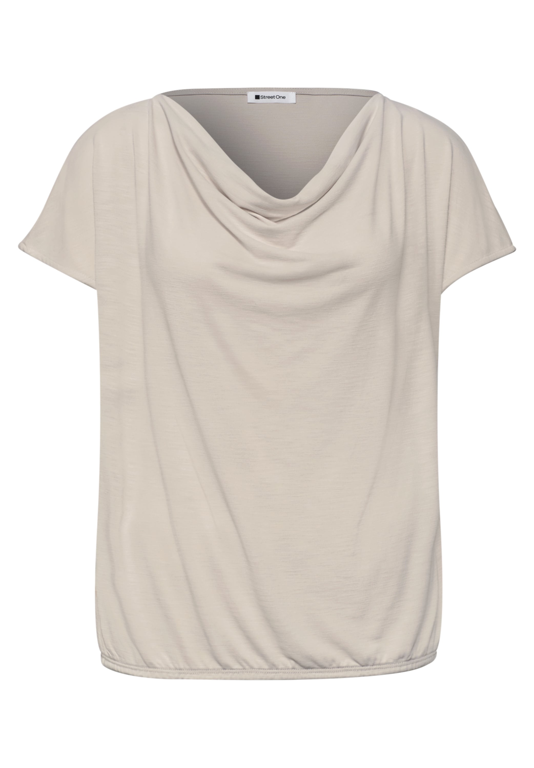 STREET ONE Kurzarmshirt Sommershirt mit Wasserfall-Front und im Silk-Look