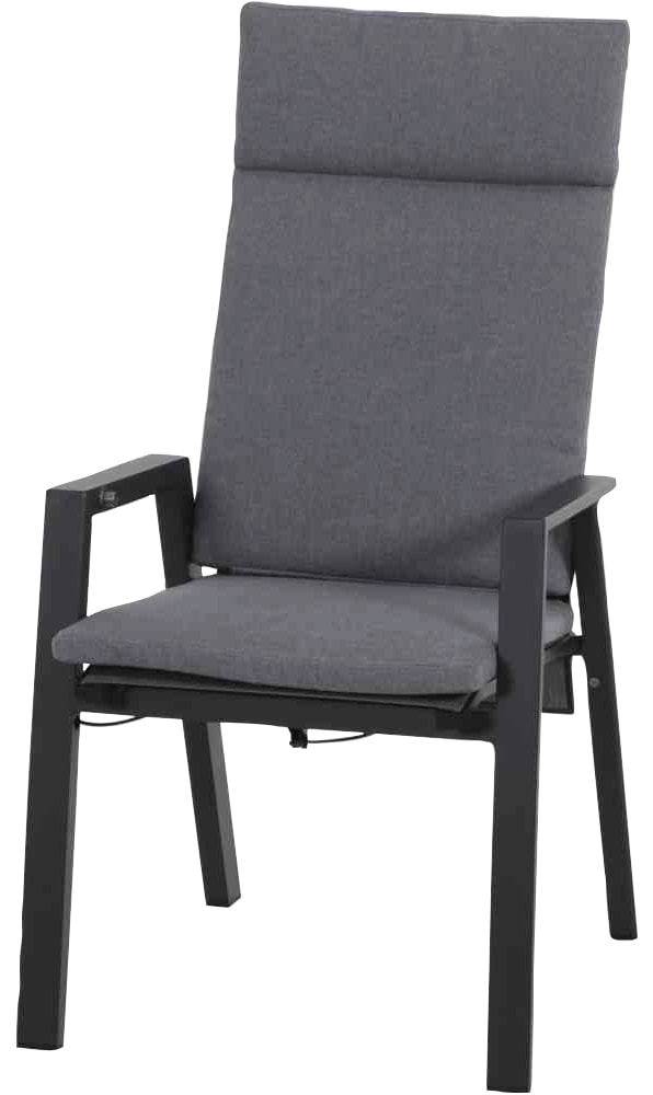 Siena Garden Garten-Essgruppe »Valencia«, (7 tlg., 6 Sessel: 68x59x112 cm, Tisch: 205/265x103x76 cm), Aluminium, ausziehbar, verstellbar, inkl. Auflagen