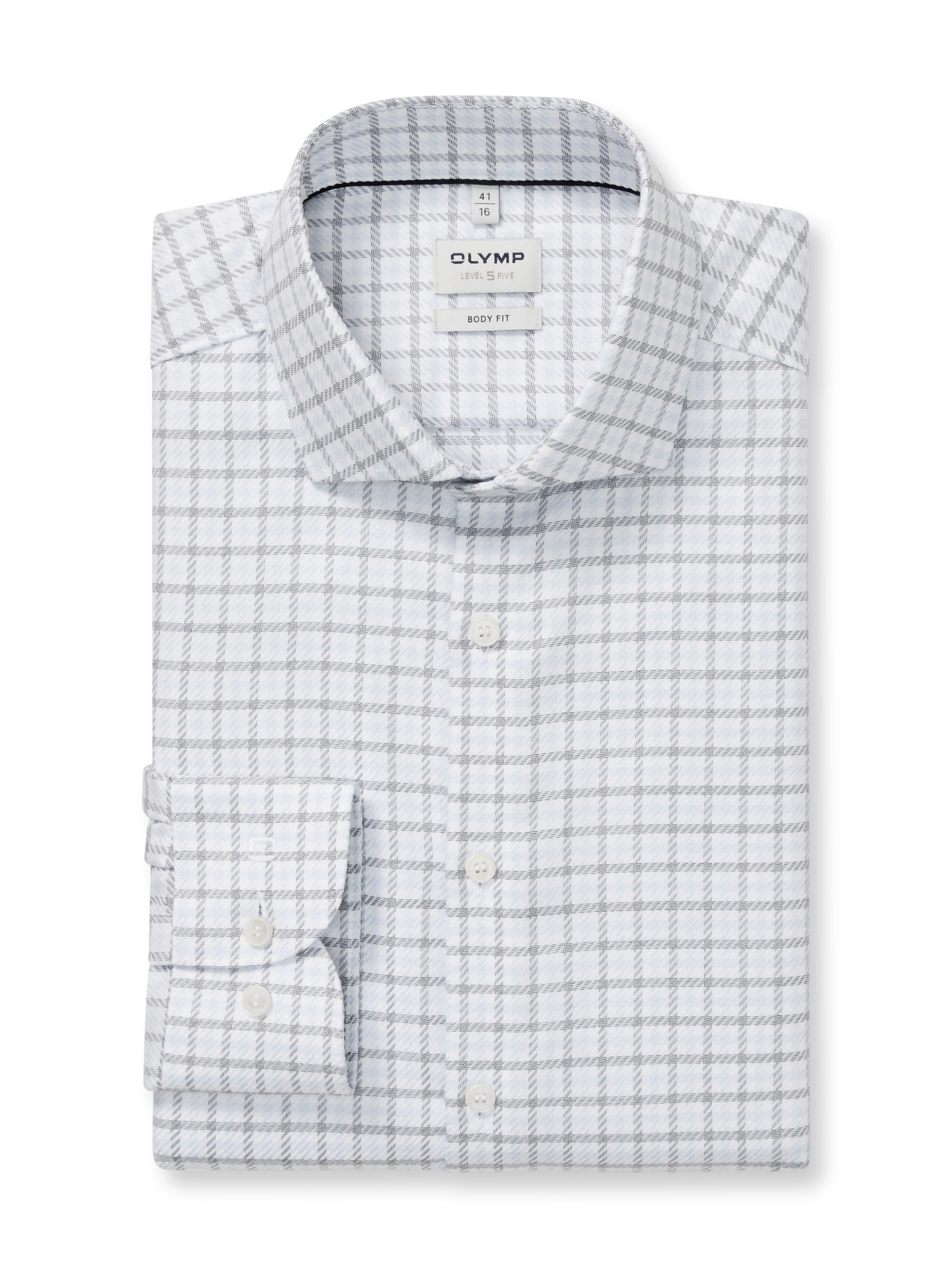 OLYMP Langarmhemd »Level Five« Businesshemd, body fit, Royal Kentkragen, Karomuster