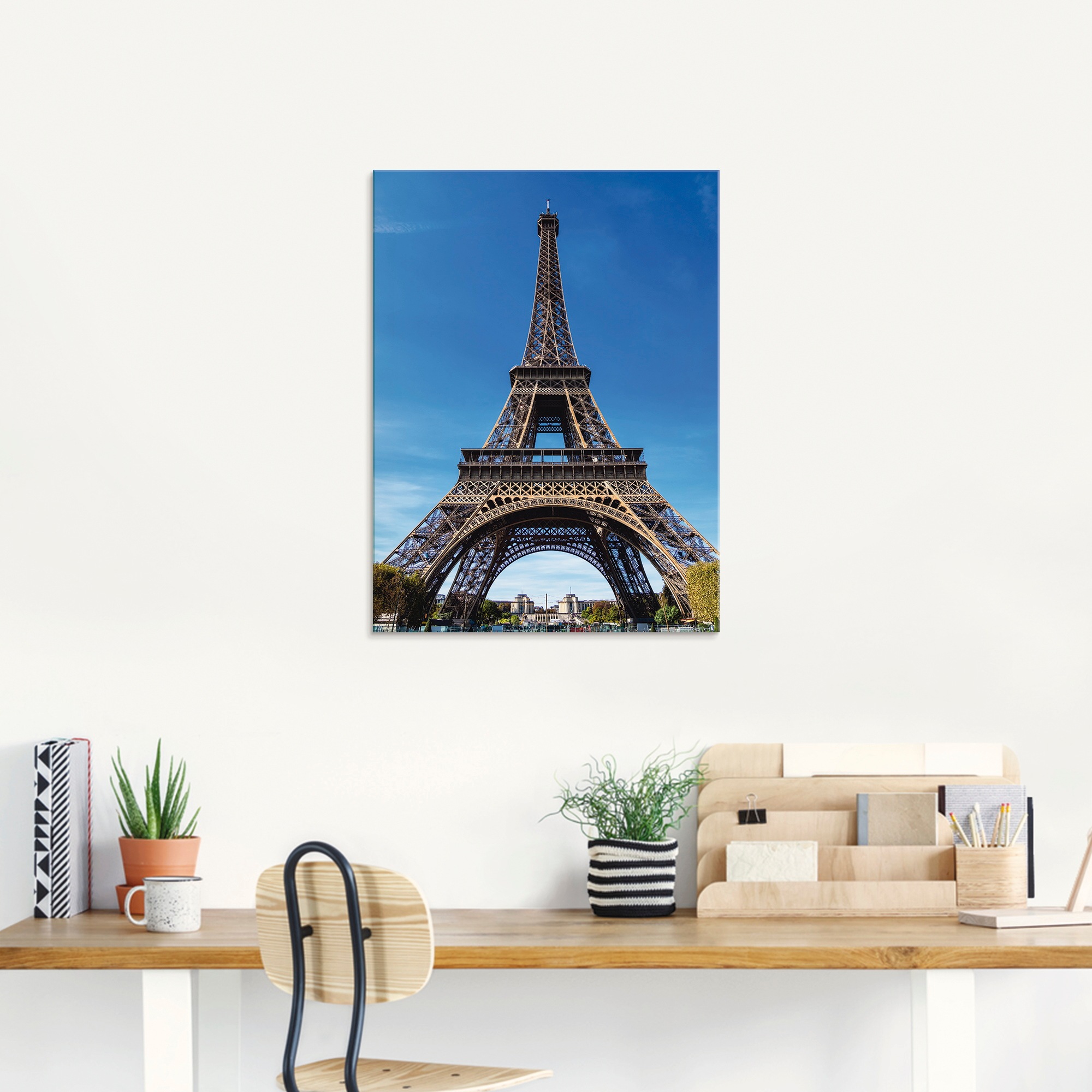 Artland Glasbild »Blick auf den Eiffelturm in Paris«, Gebäude, (1 St.), in verschiedenen Größen