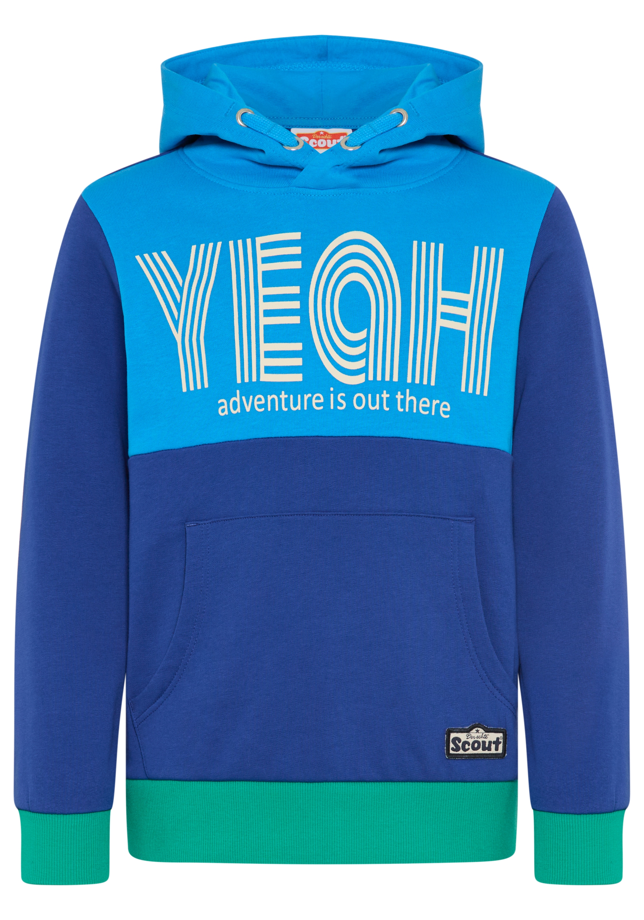 Scout Kapuzensweatshirt »Hoodie in colorblocking Design und Print - NEU von SCOUT«, Colorblocking-Sweatshirt mit Kapuze und großem Druck, Basic-Passform
