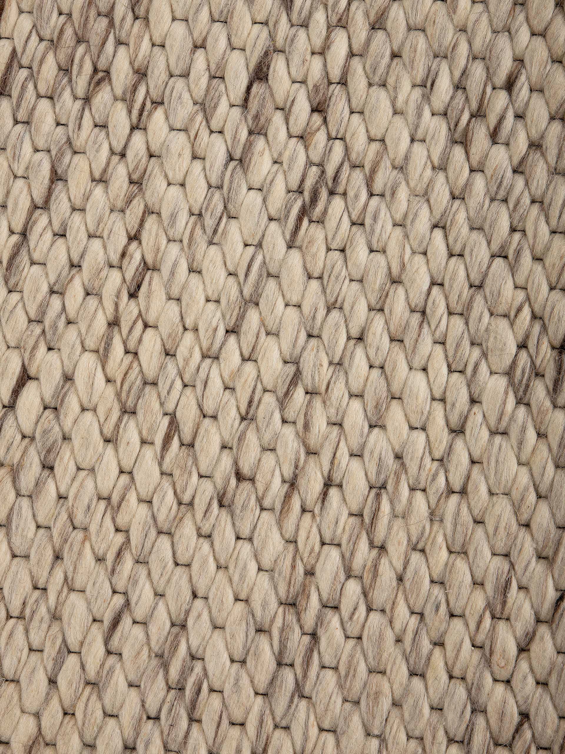 carpetfine Wollteppich »Sina«, rund, grobe Struktur, Zeitloses Design, reine Wolle, Wohnzimmer