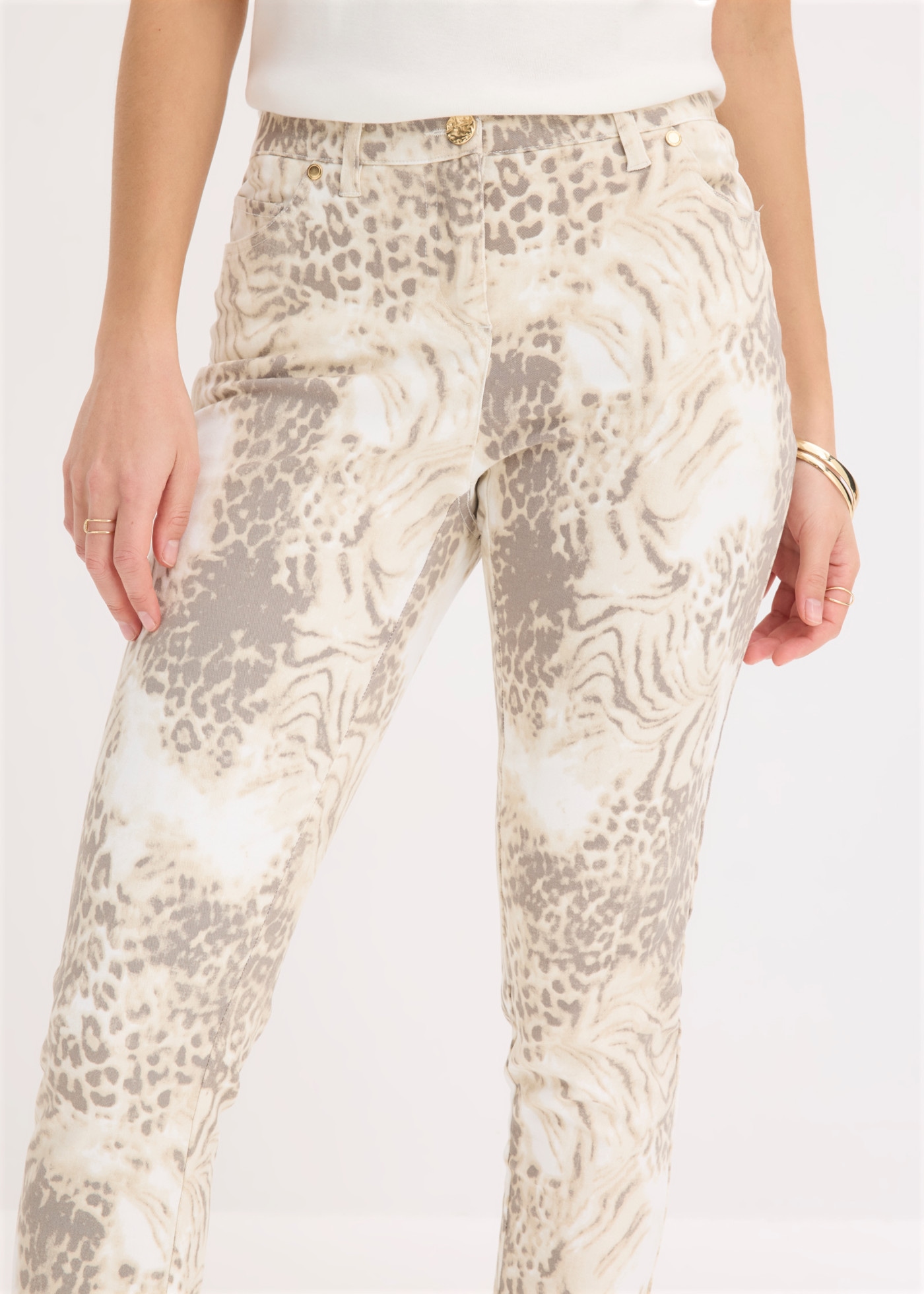 bonprix 7/8-Hose  Slim Fit Passform, 7/8-Länge, Five-Pocket-Design, mit Gürtelschlaufen