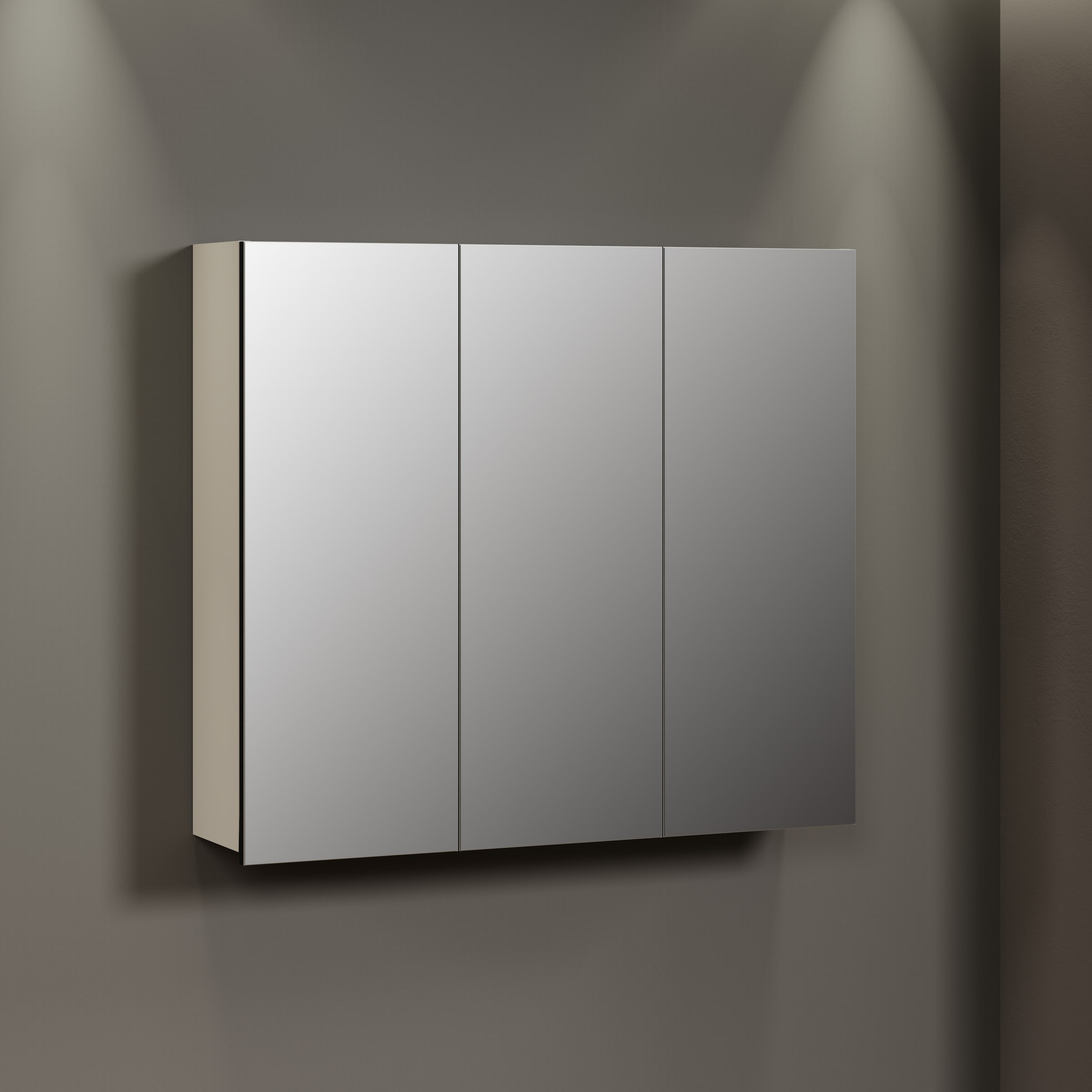 welltime Spiegelschrank »Amrum«, (1 St.), 3-Türiger Badspiegel mit Stauraum - Maße (B/T/H) 90/20/80 cm