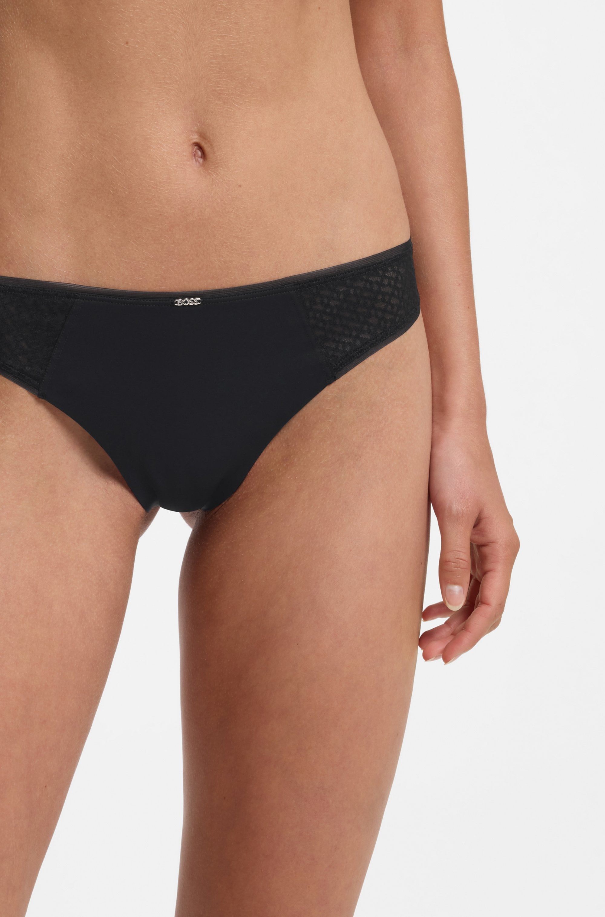 BOSS String »B LACE« mit niedrigen Bund, Spitze