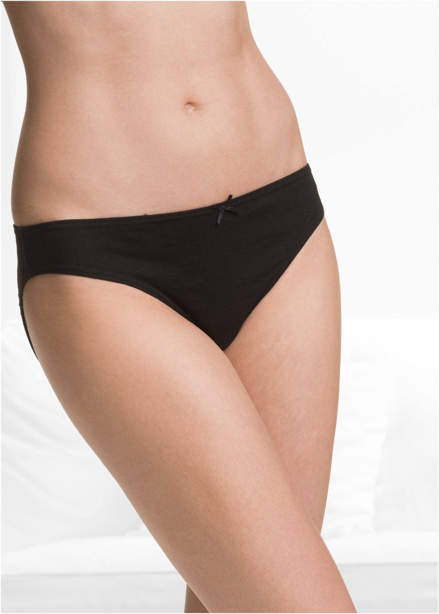 bonprix Slip Packung, 8 Stk. klassische Passform, einfarbig, aus Baumwolle, im 8er Pack