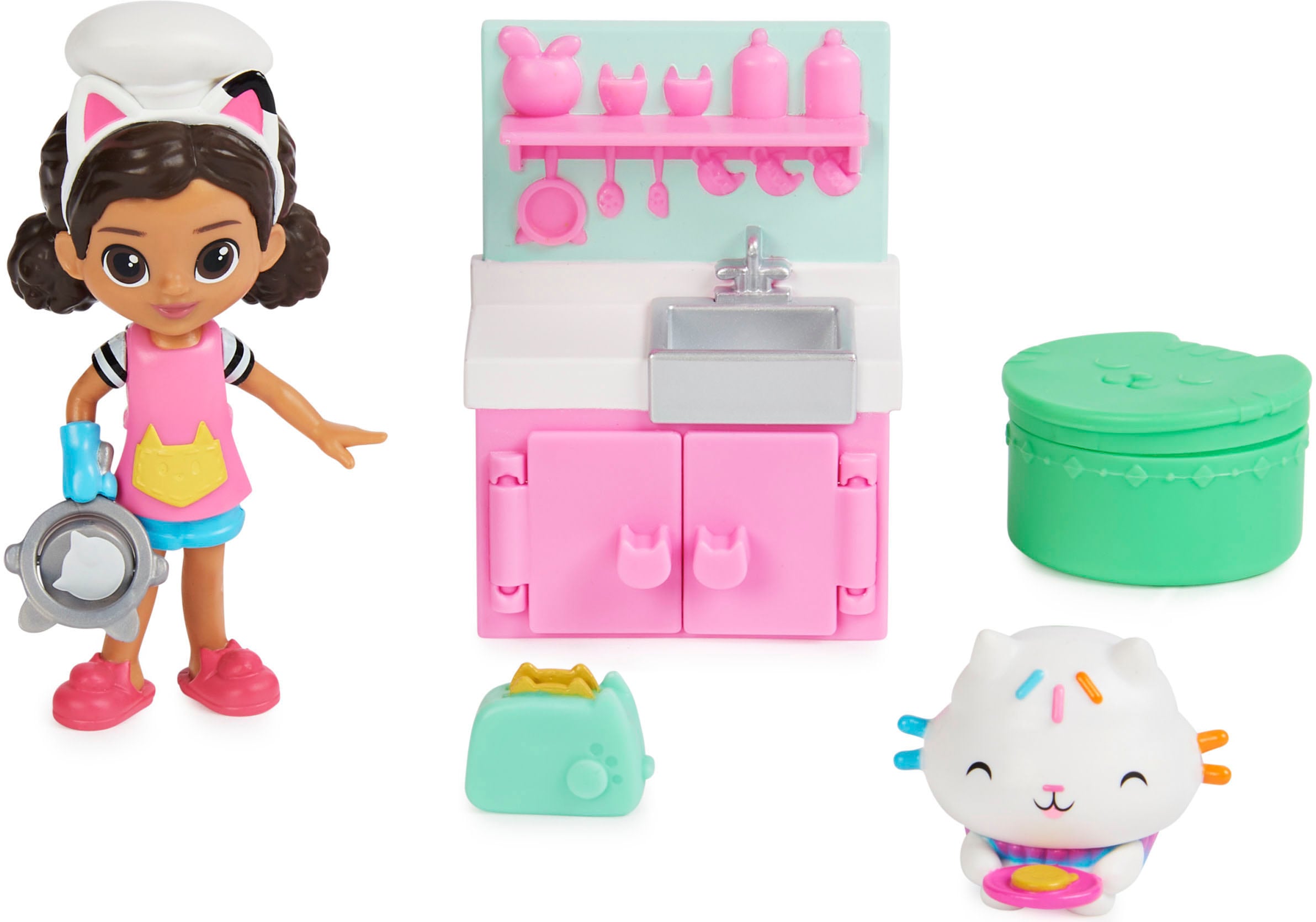 Spin Master Spielwelt »Gabby's Dollhouse - Cat-tivity Pack – Küchenset mit Cakey«, Cooking Gabby