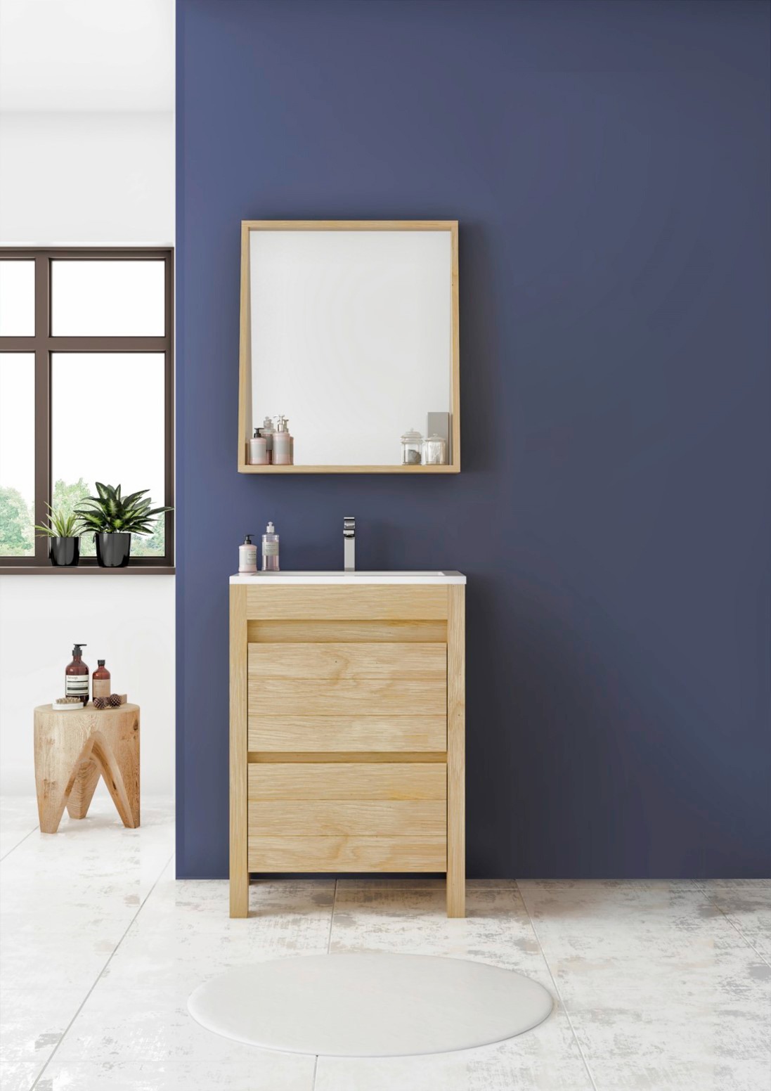 Allibert Badmöbel-Set »One«, (3 tlg.), Breite 60 cm, mit Softclose-Funktion, Waschbecken aus hochwertiger Keramik