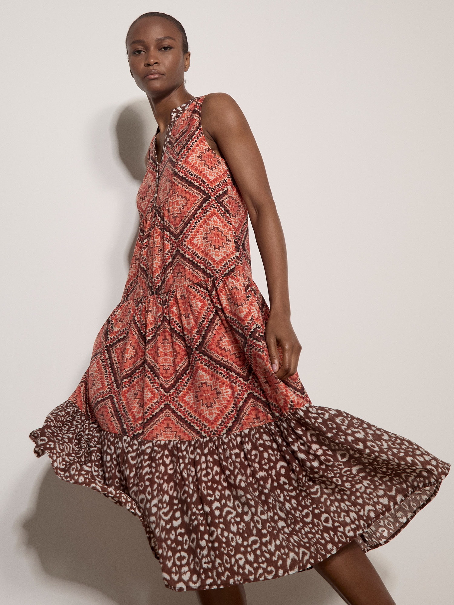 Apricot Druckkleid »Geometrisches Patchwork-Midi-Kleid« Druck