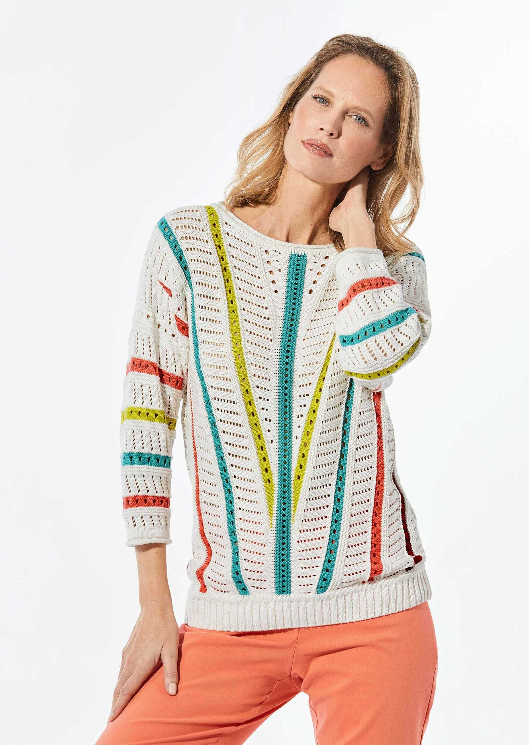 GOLDNER Rundhalspullover »Kurzgröße Strickpullover mit U-Boot-Ausschnitt«