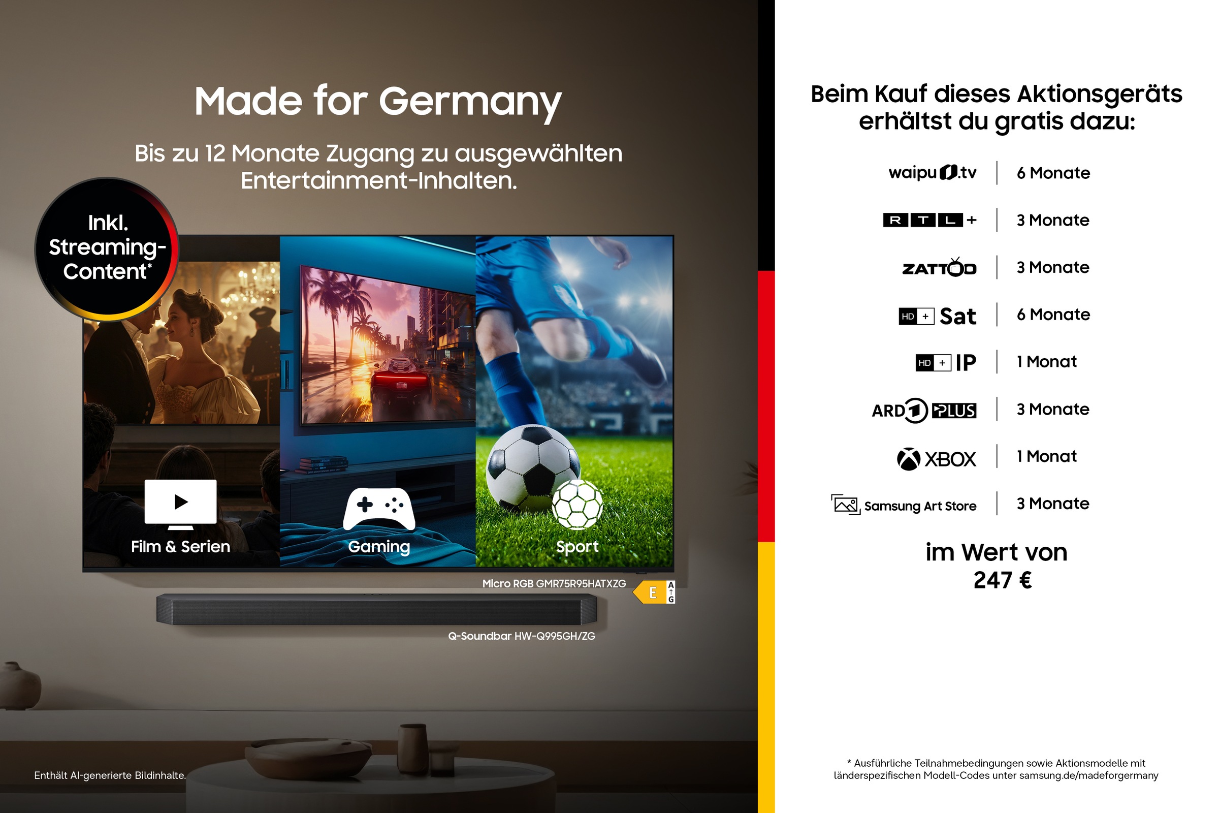 Samsung QLED-Fernseher »GQ55QN80HAU« 138 cm/55 ″ Smart-TV Real QLED Mini-LEDs, Motion Xcelerator 144 Hz, Gaming Hub, Dolby Atmos