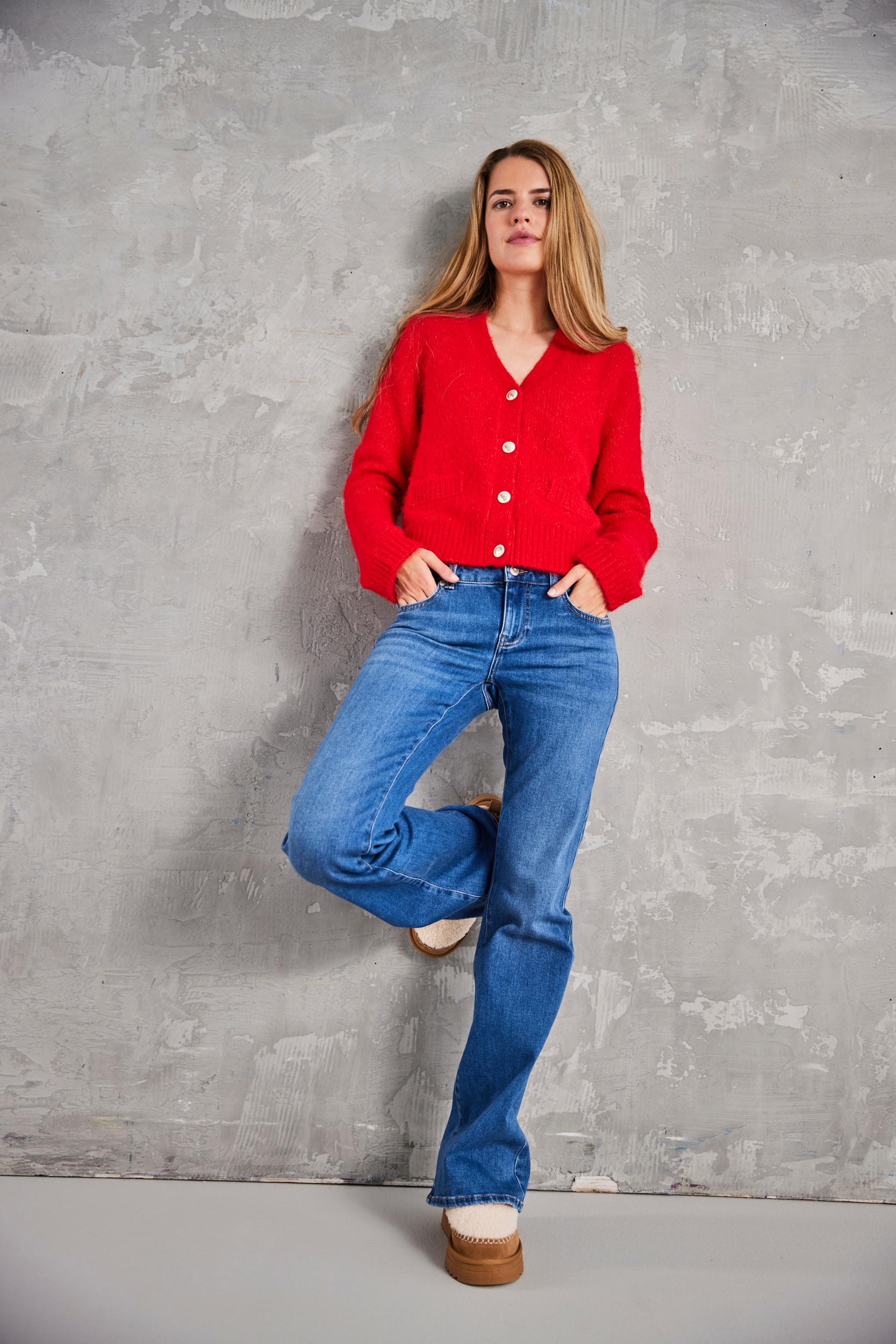 ONLY Bootcut-Jeans »ONLTIGER LW WIDE MB FLARED DNM PIM«