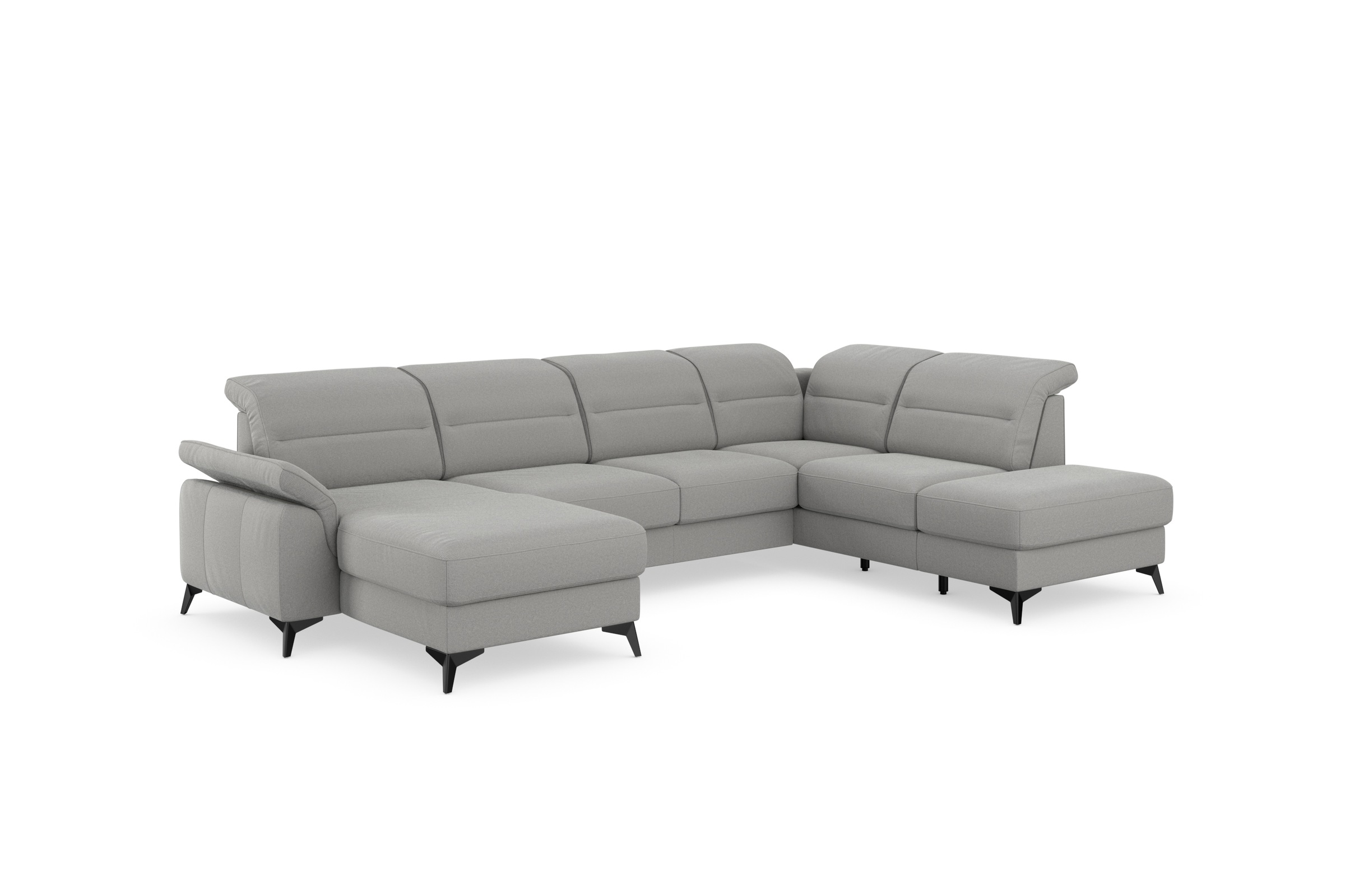 sit&more Wohnlandschaft »Sinatra U-Form«, optional mit Kopfteilverstellung und Armteilfunktion, Metallfüße