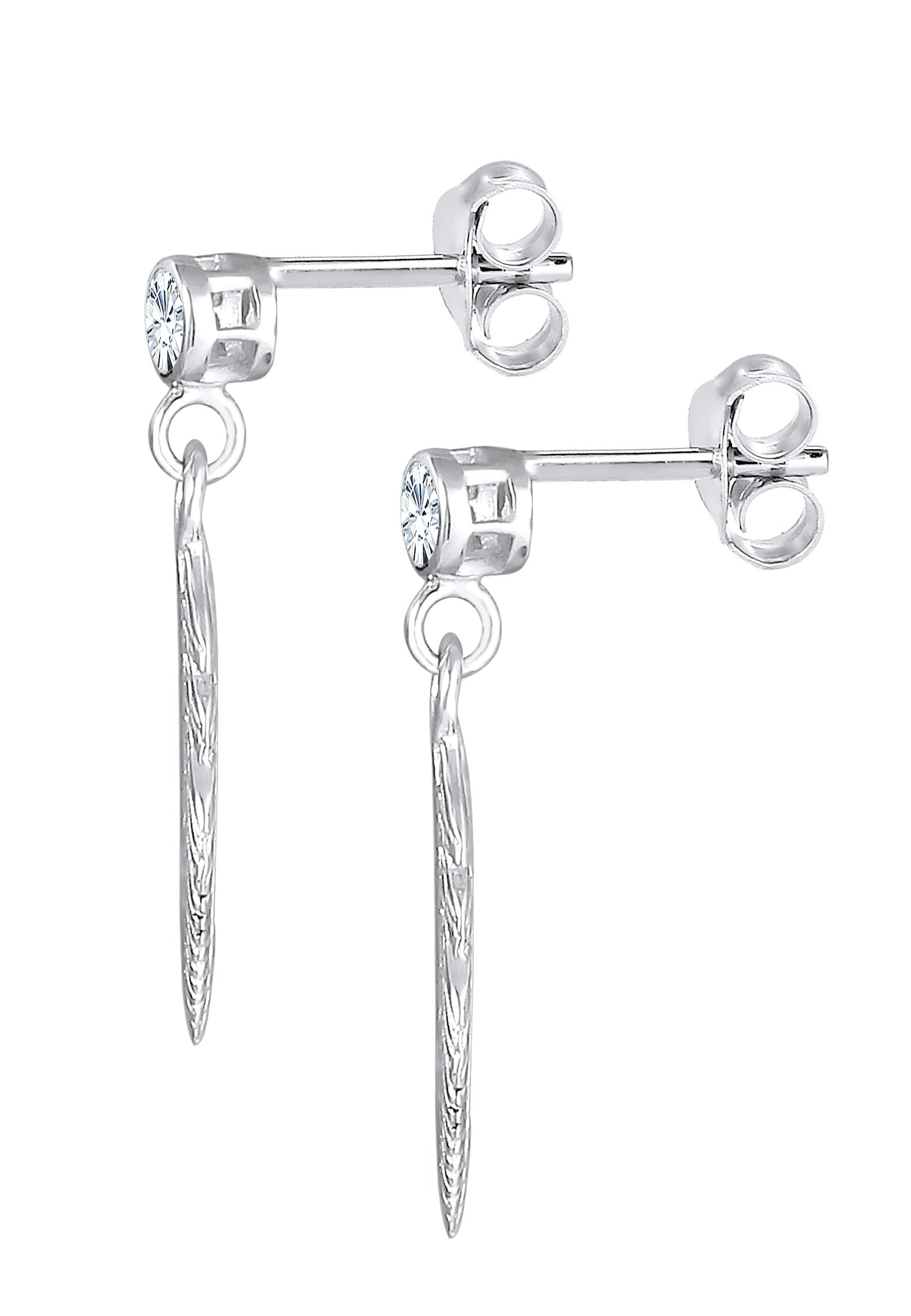 Elli Paar Ohrhänger »Ohrringe Ohrhänger Feder 925 Silber, mit Kristallen von Swarovski®«