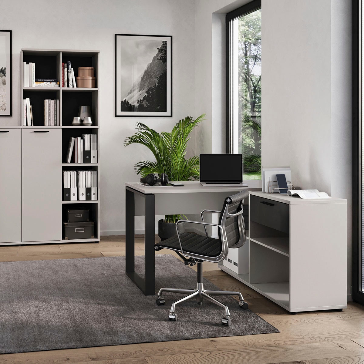 Sideboard integriertem inkl. »Fenton«, St.), GERMANIA online Schreibtisch (2 mit Büro-Set kaufen und Aktenschrank