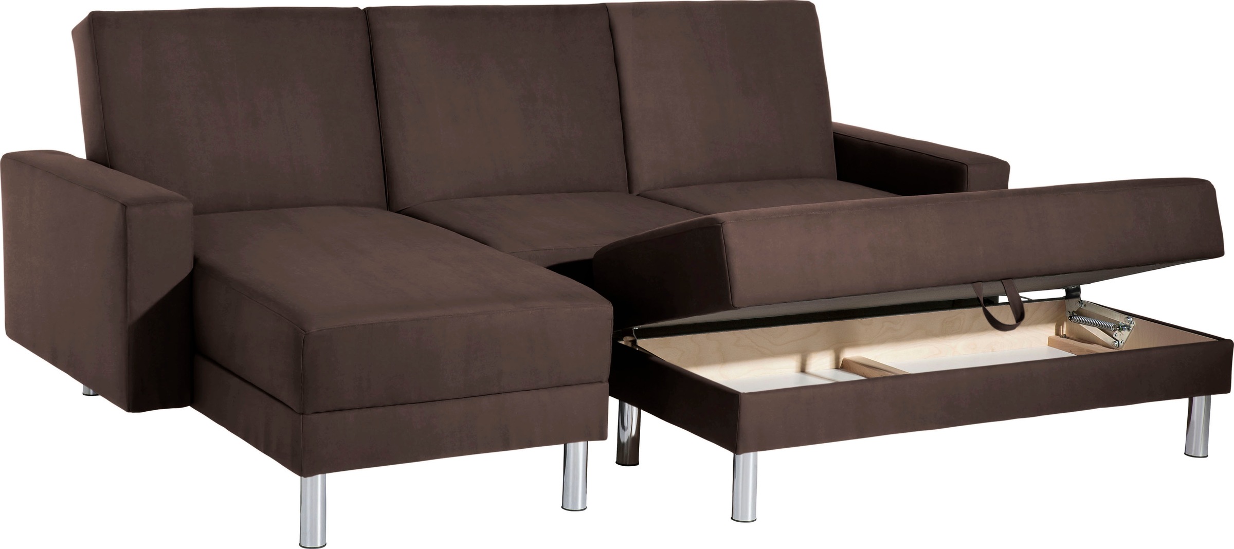 Max Winzer® Schlafsofa »Just Fresh modernes kubisches Sofa, Rückenverstellung für Sitzkomfort«, Recamiere links oder rechts montierbar, elegante Metallfüße