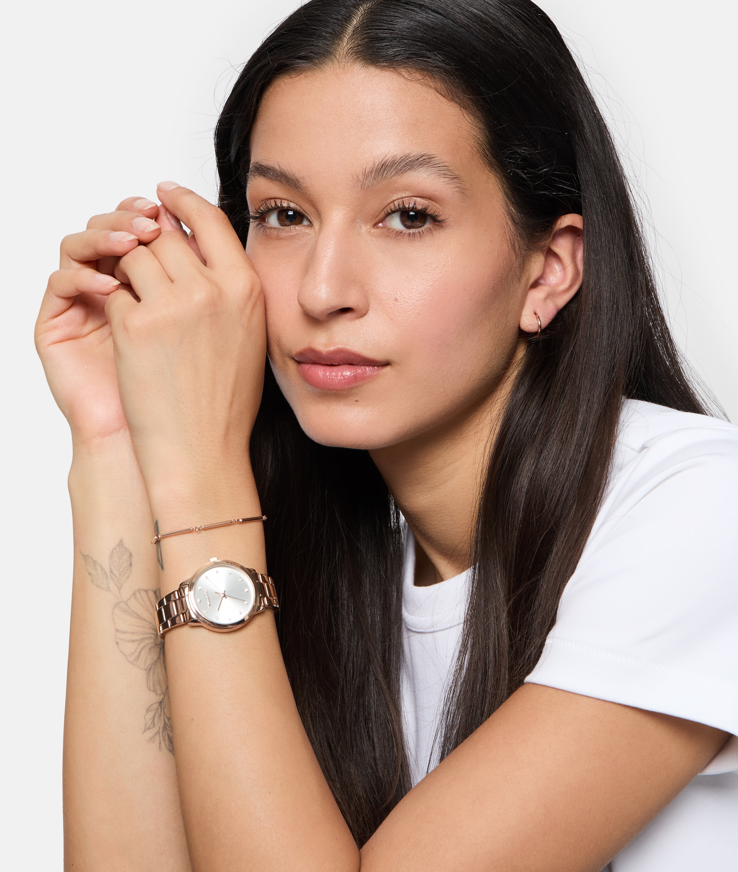 Tamaris Quarzuhr »The Elegance« Armbanduhr, Damenuhr, Edelstahlarmband, analog, Glassteine