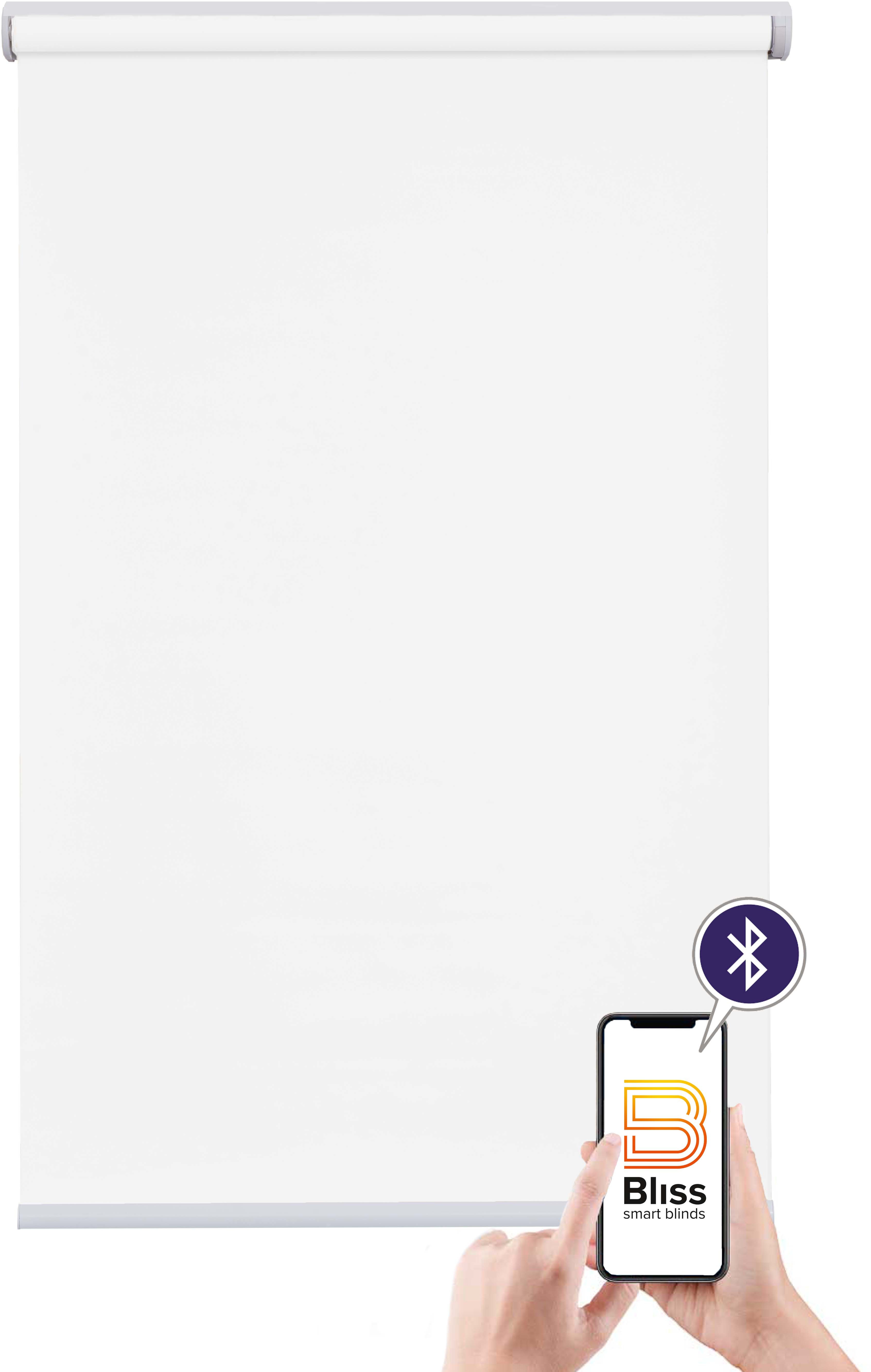 Sunlines Elektrisches Rollo »Akkurollo Upcycling appgesteuert, blickdicht, Sunlines« blickdicht ohne Bohren appgesteuert via Bluetooth in weiß