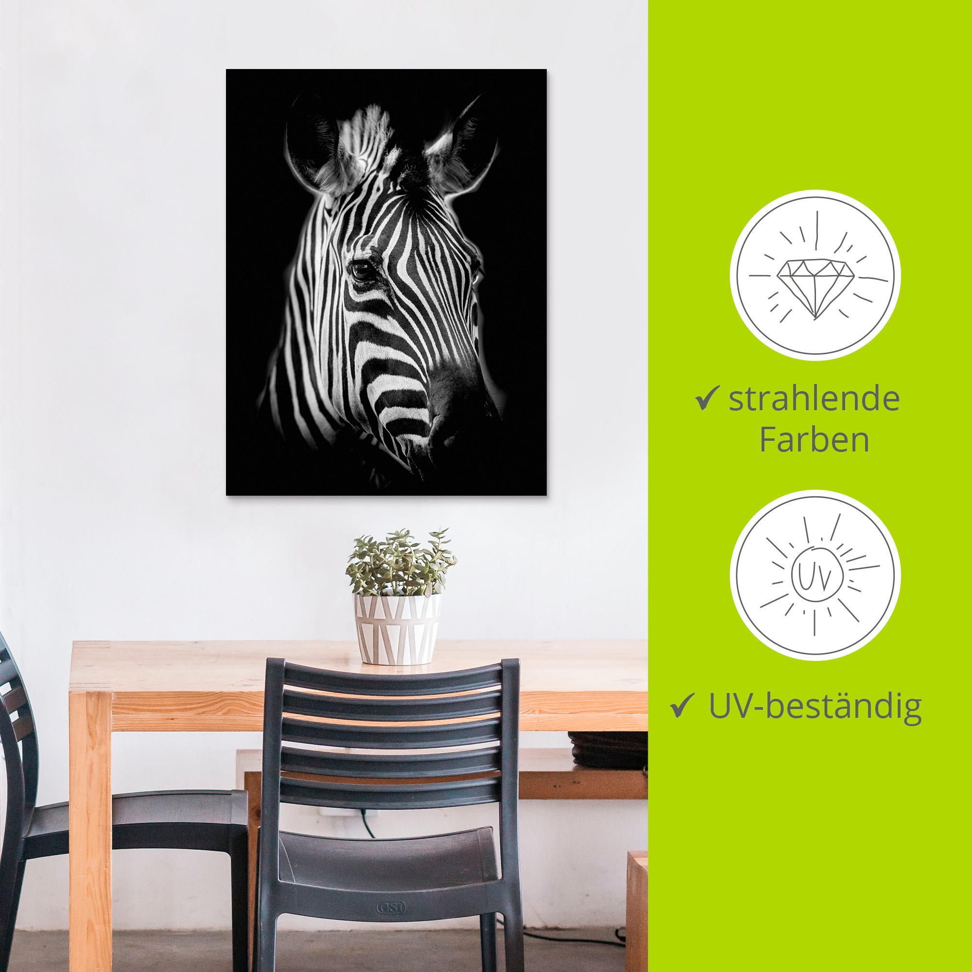 Artland Wandbild »Zebra« Zebra Bilder 1 Stk. tlg. als Alubild, Leinwandbild in verschied. Größen