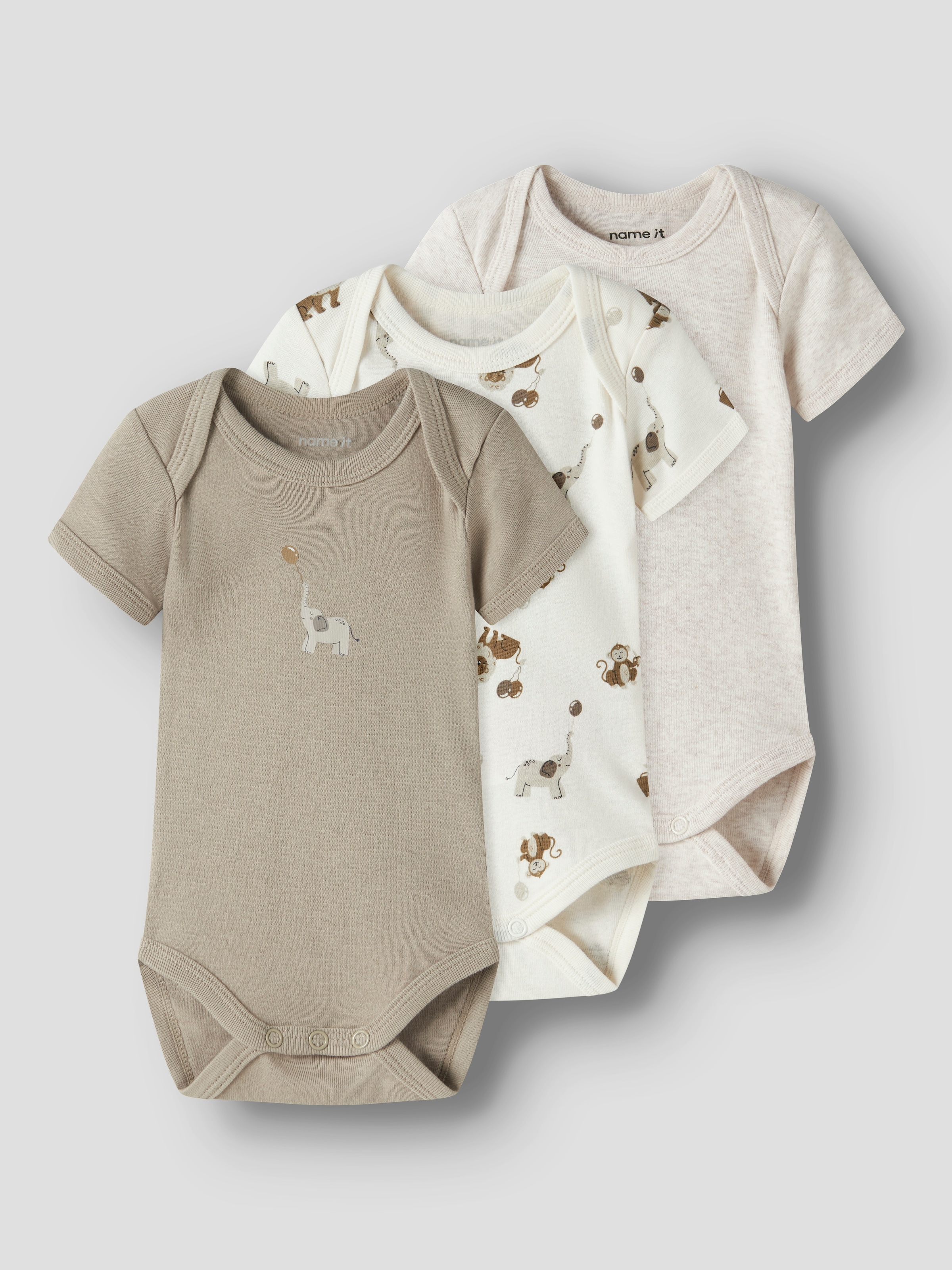 Name It Kurzarmbody »NBNBODY 3P SS ANIMAL NOOS« Packung, 3 tlg.