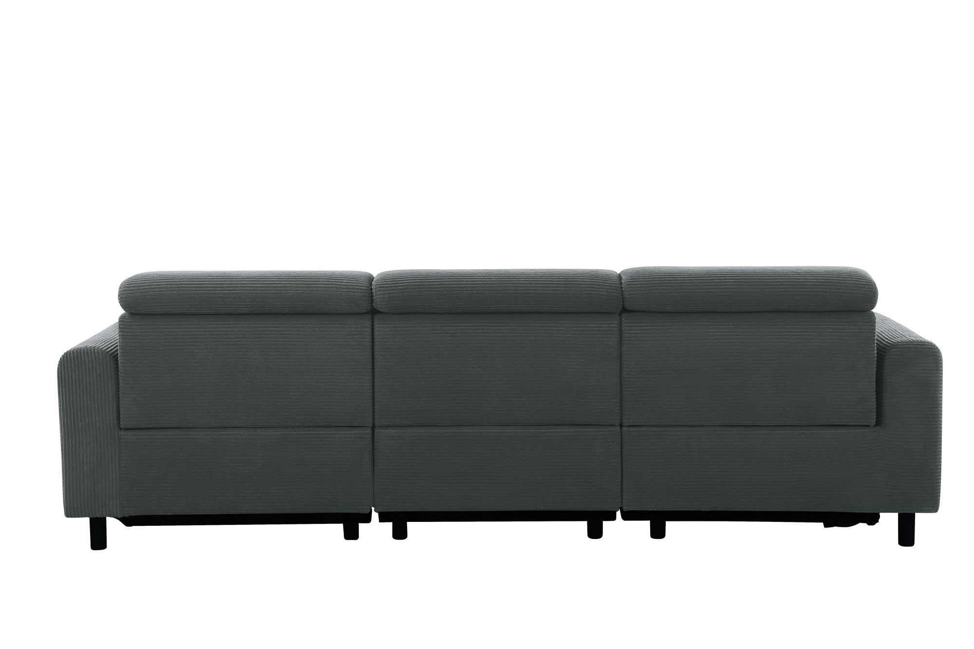 Home affaire Ecksofa »SKAANE in Cord, L-Form, 274 cm, manuelle u. elektrische Funktion,«, rundes Design, Kopfteilverstellung, Federkernpolsterung