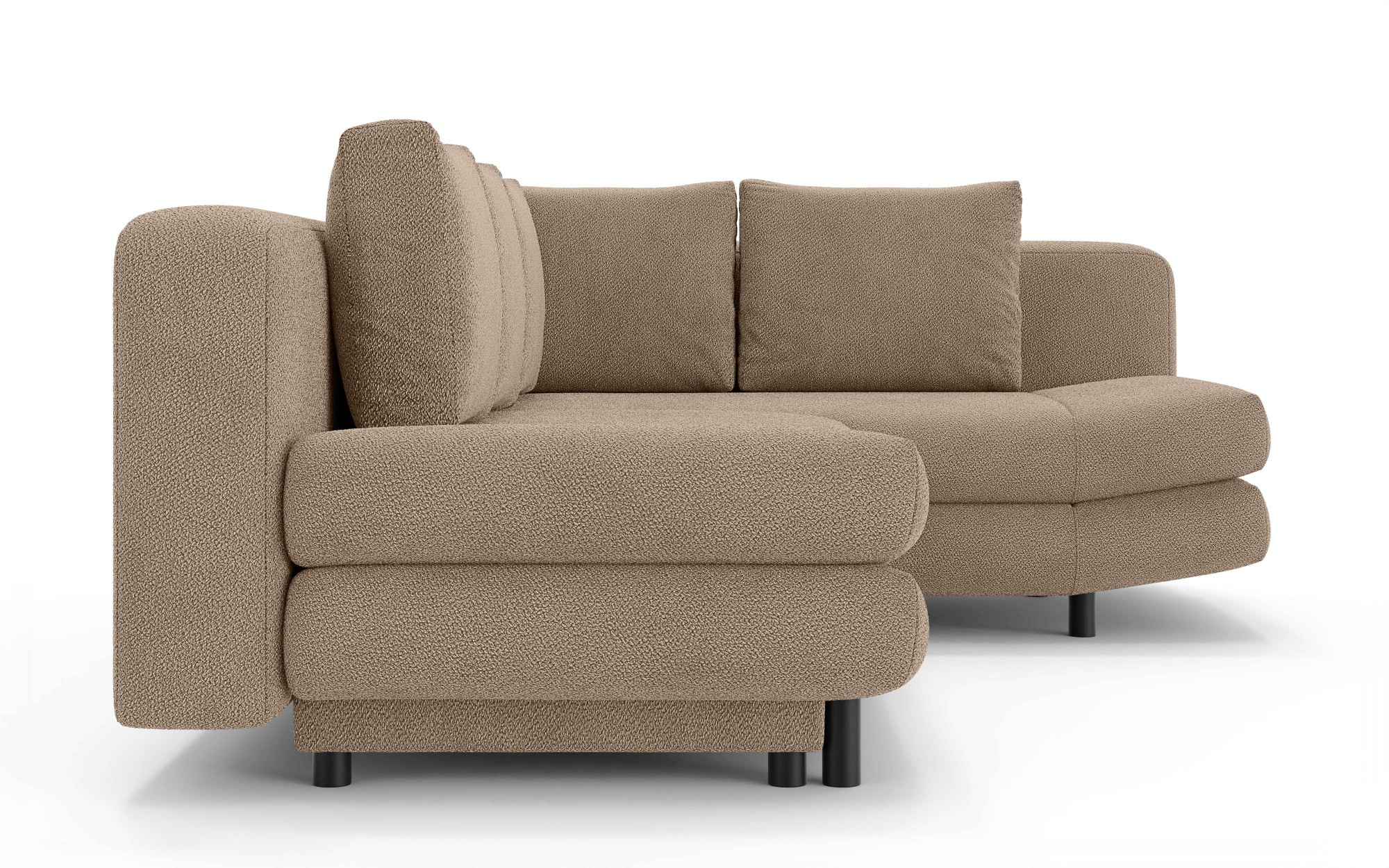 Home affaire Ecksofa »LENNARA Schlafsofa mit Bettkasten, Maße B/T/H: 234/179/85 cm«, L-Form mit Ottomane rechts/links, mit Wellenunterfederung