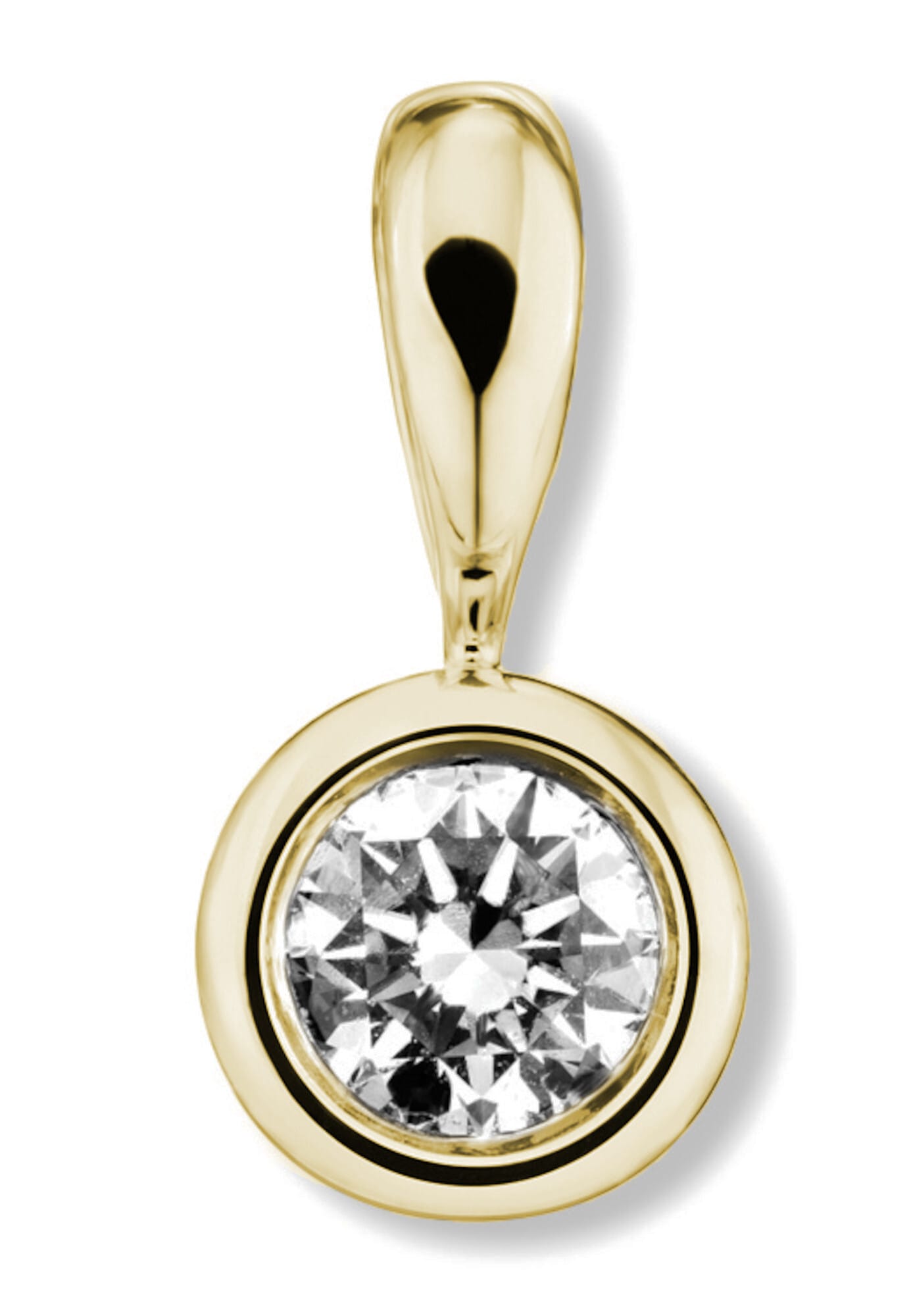 ONE ELEMENT Kettenanhänger »0.2 ct  Diamant Brillant Zarge Anhänger aus 585 Gelbgold«