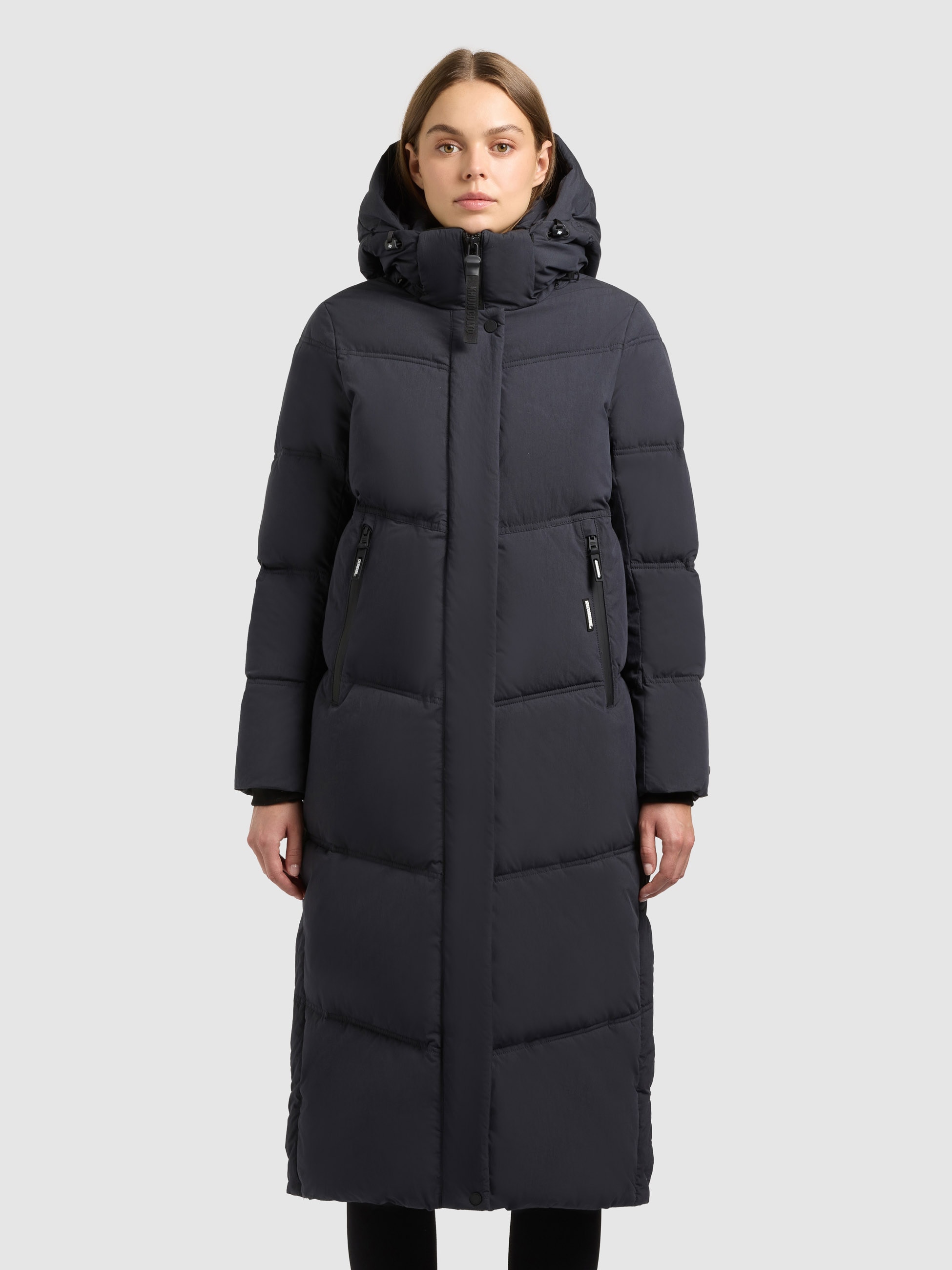 khujo Steppmantel »RITZ« praktische Seitenschlitze mit Reißverschluss, abnehmbare Kapuze