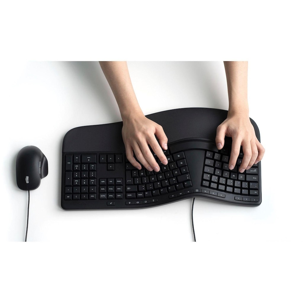 Microsoft ergonomische Tastatur »LXM-00006«, (ergonomische Form-USB-Anschluss)