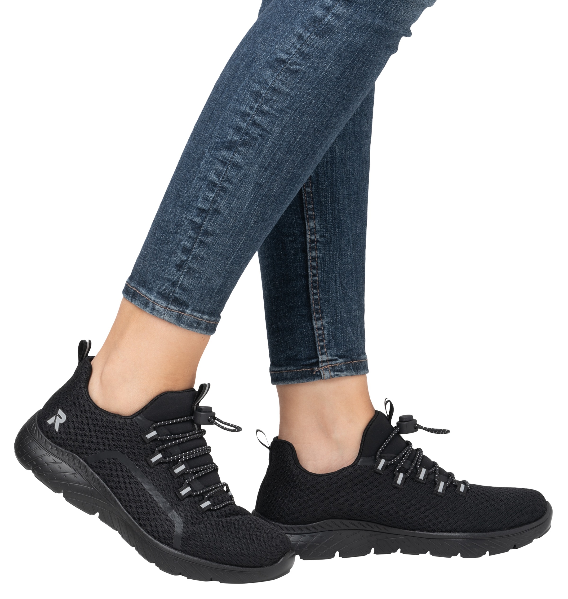 RIEKER Sport Slip-On Sneaker, Trekking Schuh, Freizeitschuh, Slipper mit einfachem Schnellverschluss