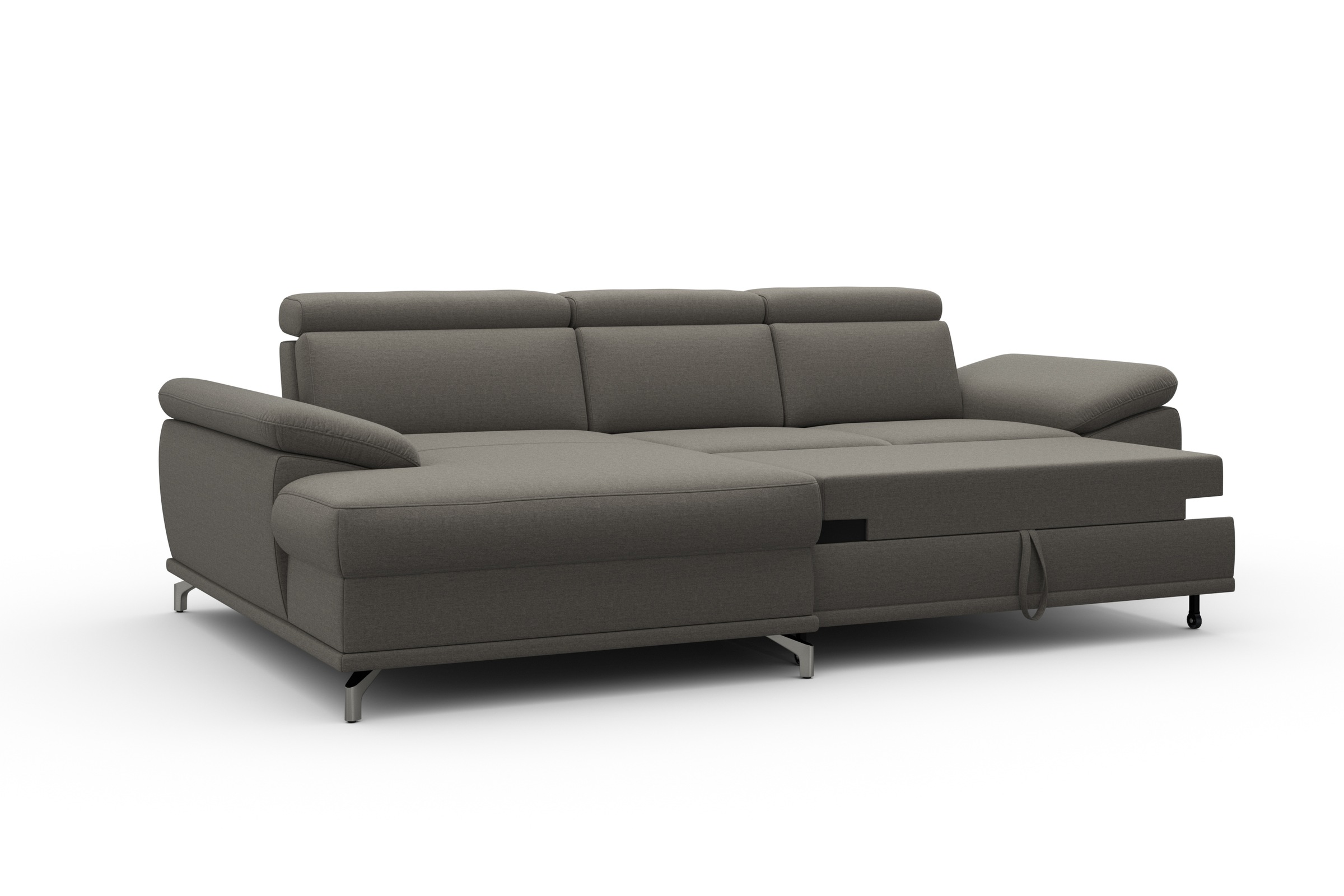 sit&more Ecksofa »Cabrio L-Form, B: 295 cm, mit Sitztiefen-, Arm- & Kopfteilverstellung« 2 Nierenkissen, Federkern, optional Bettfunktion und Stauraum