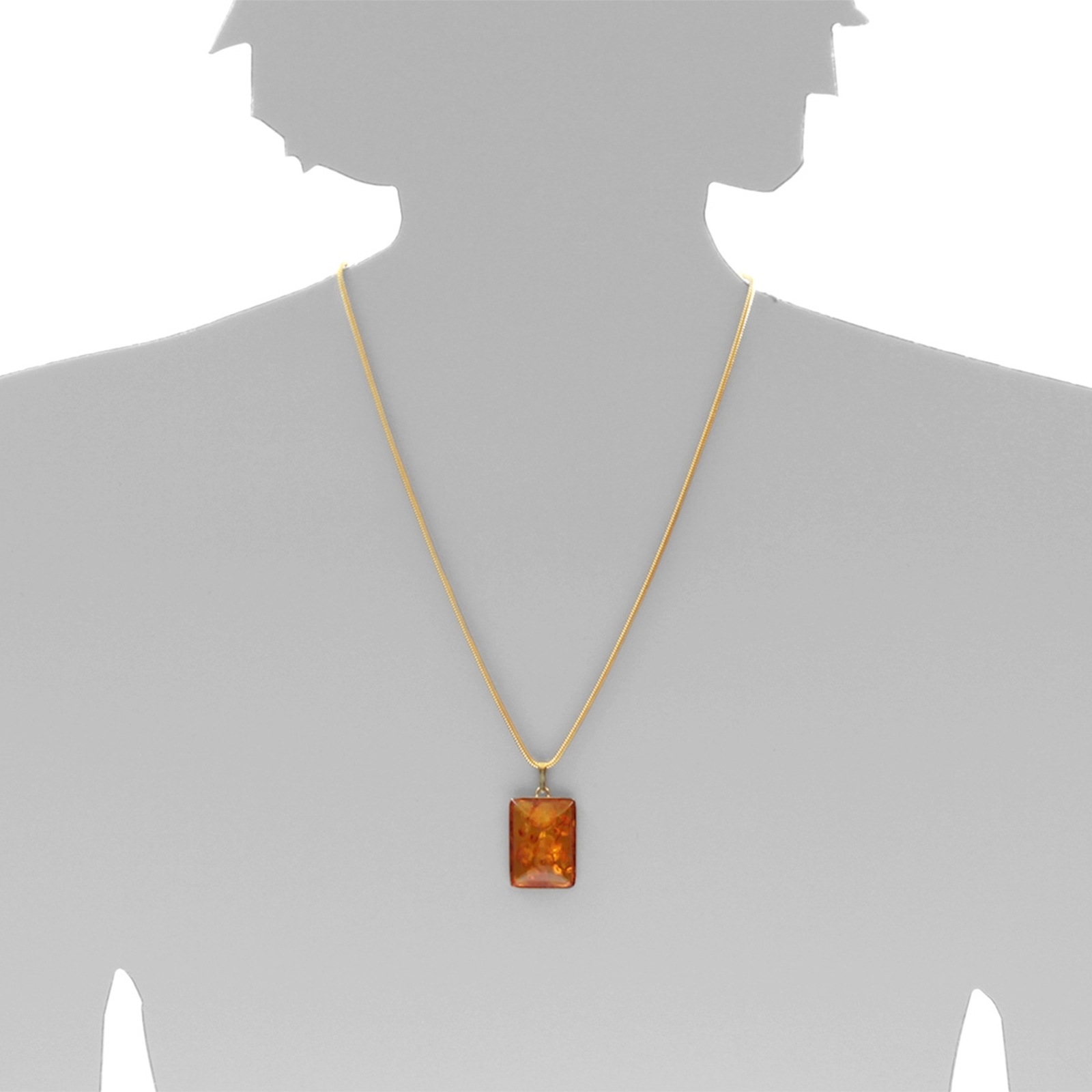 OSTSEE-SCHMUCK Kettenanhänger »- Classic 27x19 - Gold 333/000 - Bernstein«