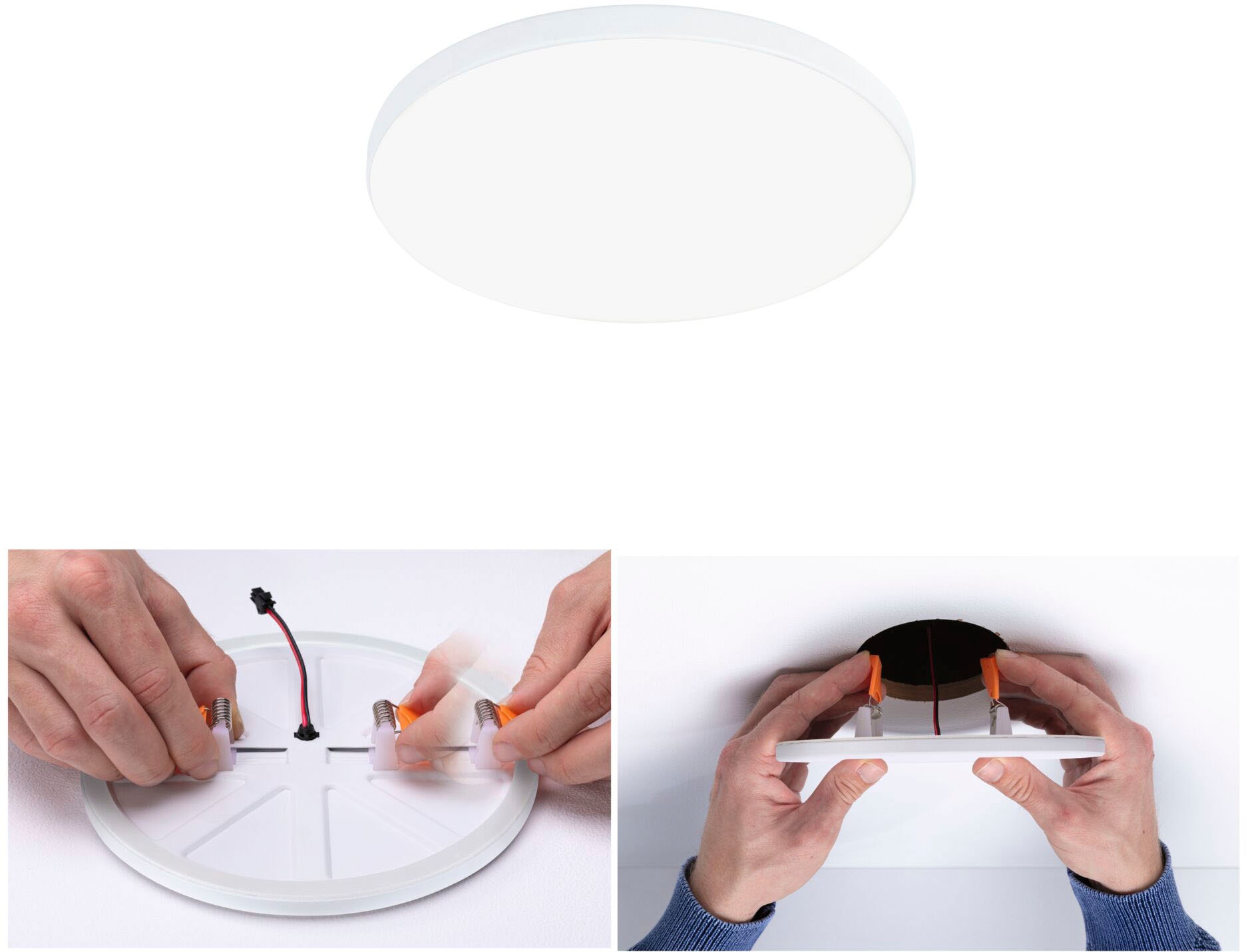 Paulmann LED Einbauleuchte »LED Einbaupanel Veluna VariFit Edge IP44 rund 120mm 650lm 4000K Weiß«, 1 flammig, LED Einbaupanel Veluna VariFit Edge IP44 rund 120mm 650lm 4000K Weiß