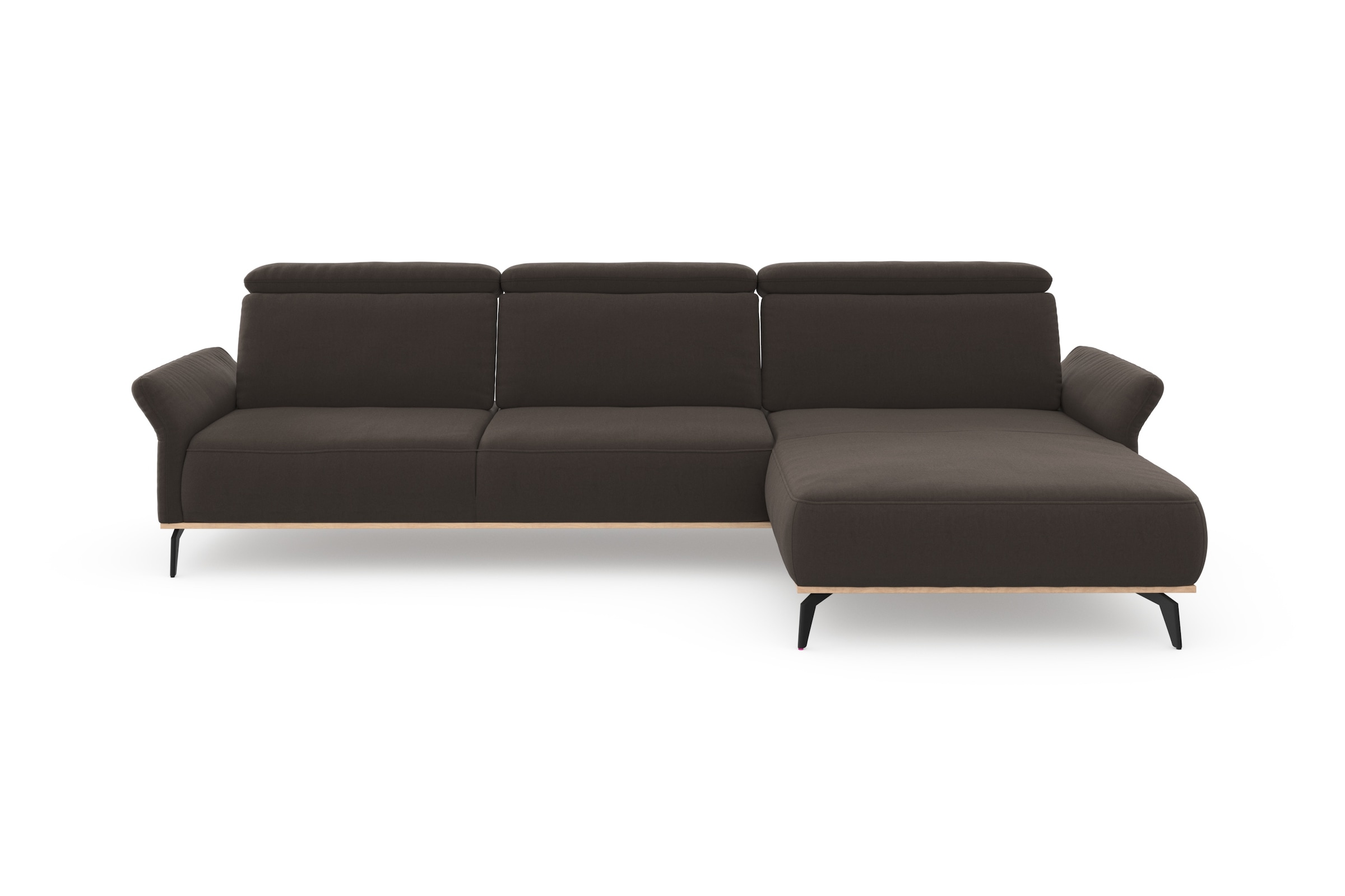 Places of Style Ecksofa »Fjord L-Form«, massiv, wahlweise mit Armlehnfunktion, Kopf- Sitztiefenverstellung