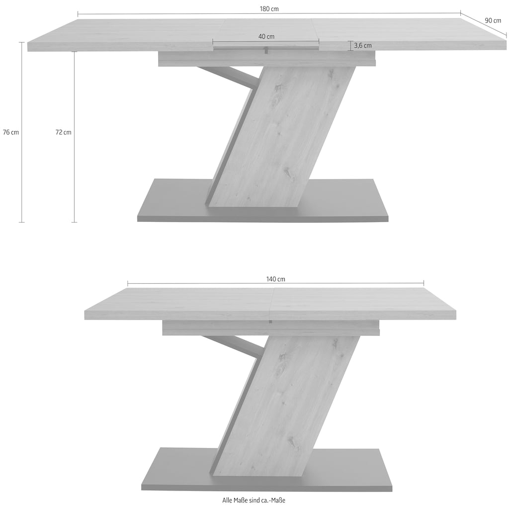 HELA Säulen-Esstisch »Gesa«, ausziehbar 140-180 cm