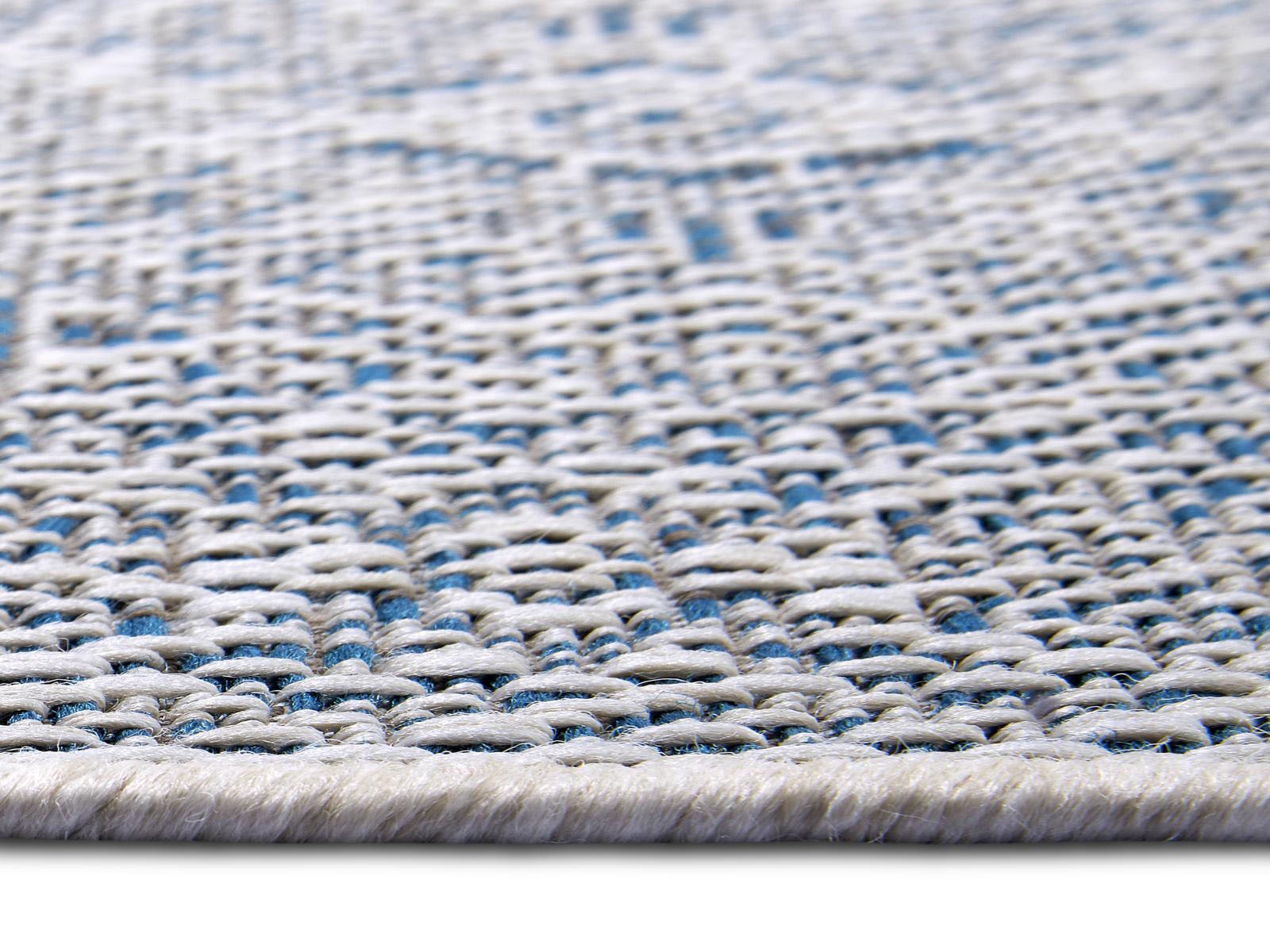 NORTHRUGS Teppich »Cuadrado«, rechteckig, 4 mm Höhe, Flachgewebe Grafisches Design, gekettelt, Robust, Pflegeleicht