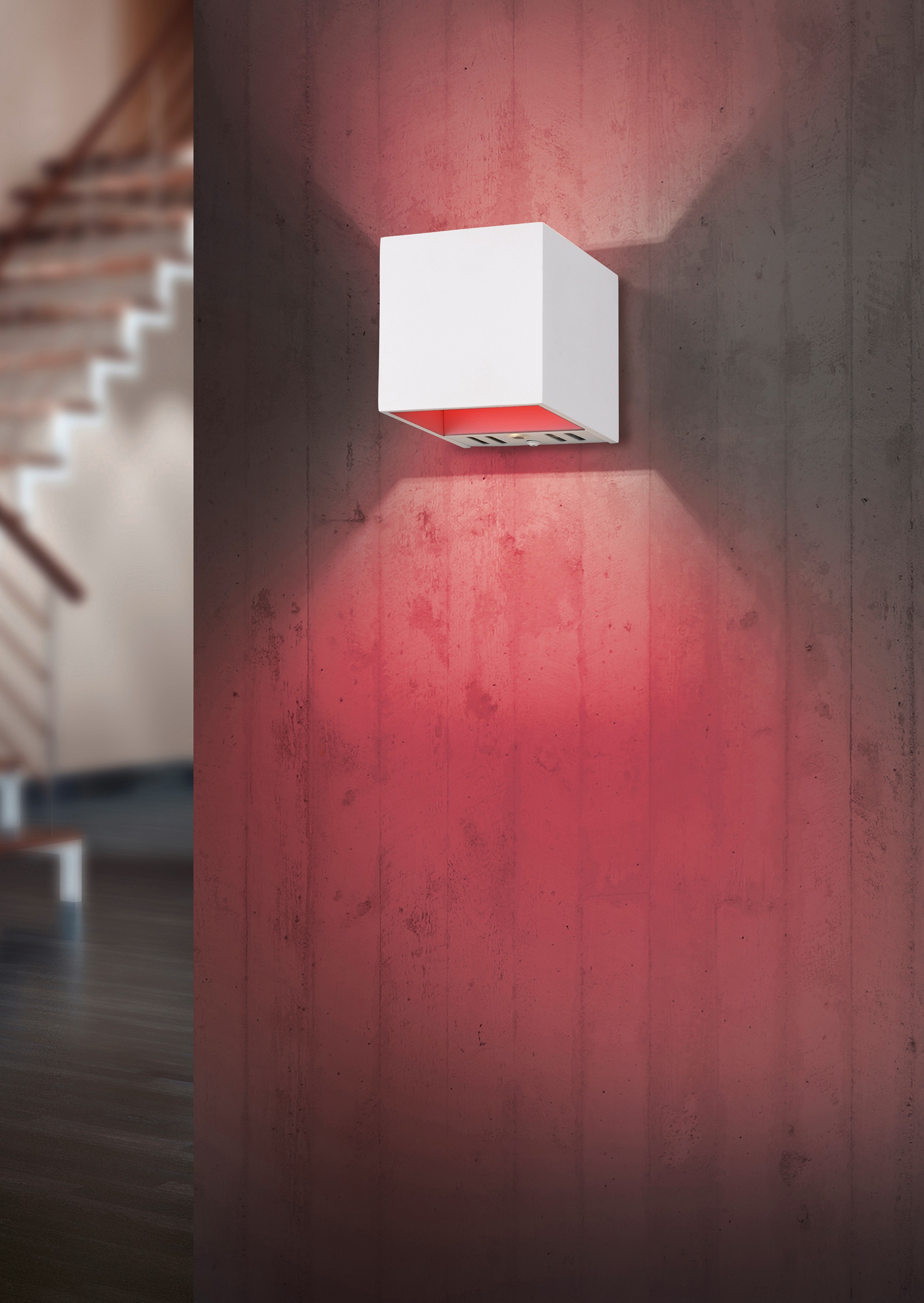 TRIO Leuchten LED Wandleuchte »Figo«, 1 flammig, Leuchtmittel LED-Modul | LED fest integriert, WiZ Smarthome Wandlampe Steuerung per Fernbedienung + App, RGB dimmbar