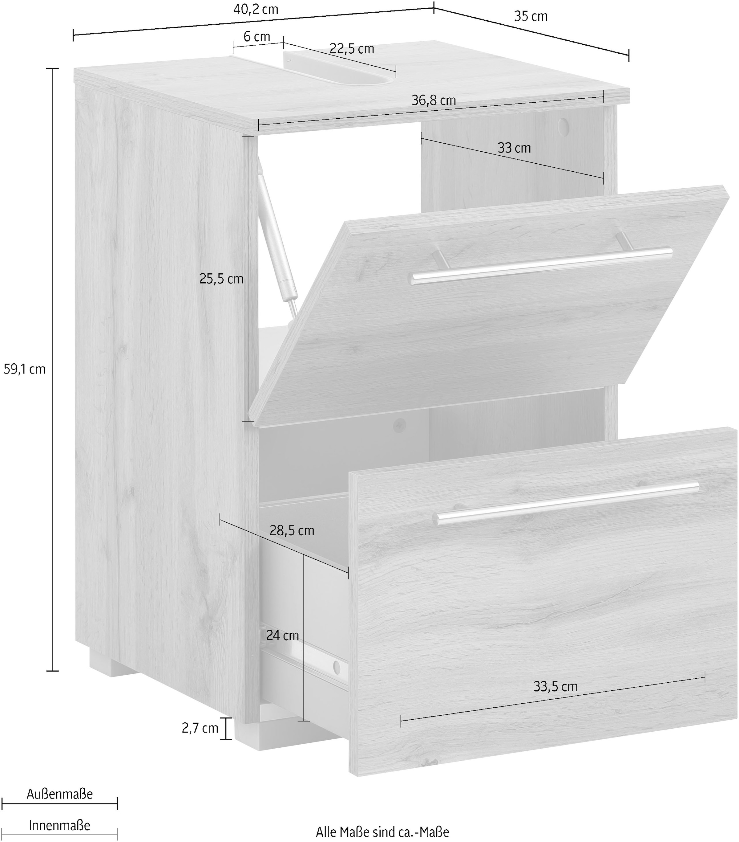 Schildmeyer Waschbeckenunterschrank cm 40 »Carlos«, Online im Breite Shop OTTO