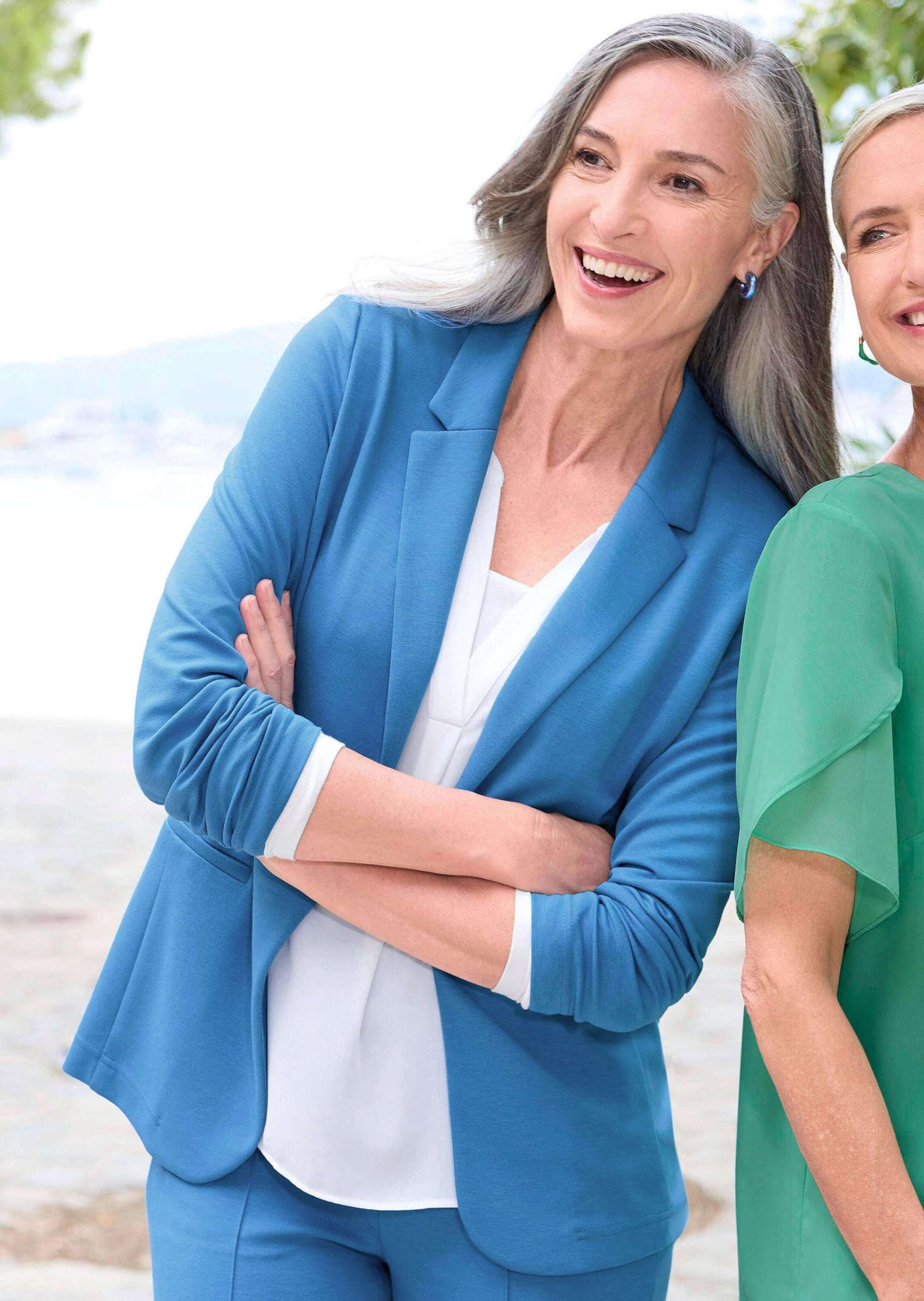 GOLDNER Jackenblazer »Kurzgröße Blazer mit Reverskragen, Paspeltaschen«