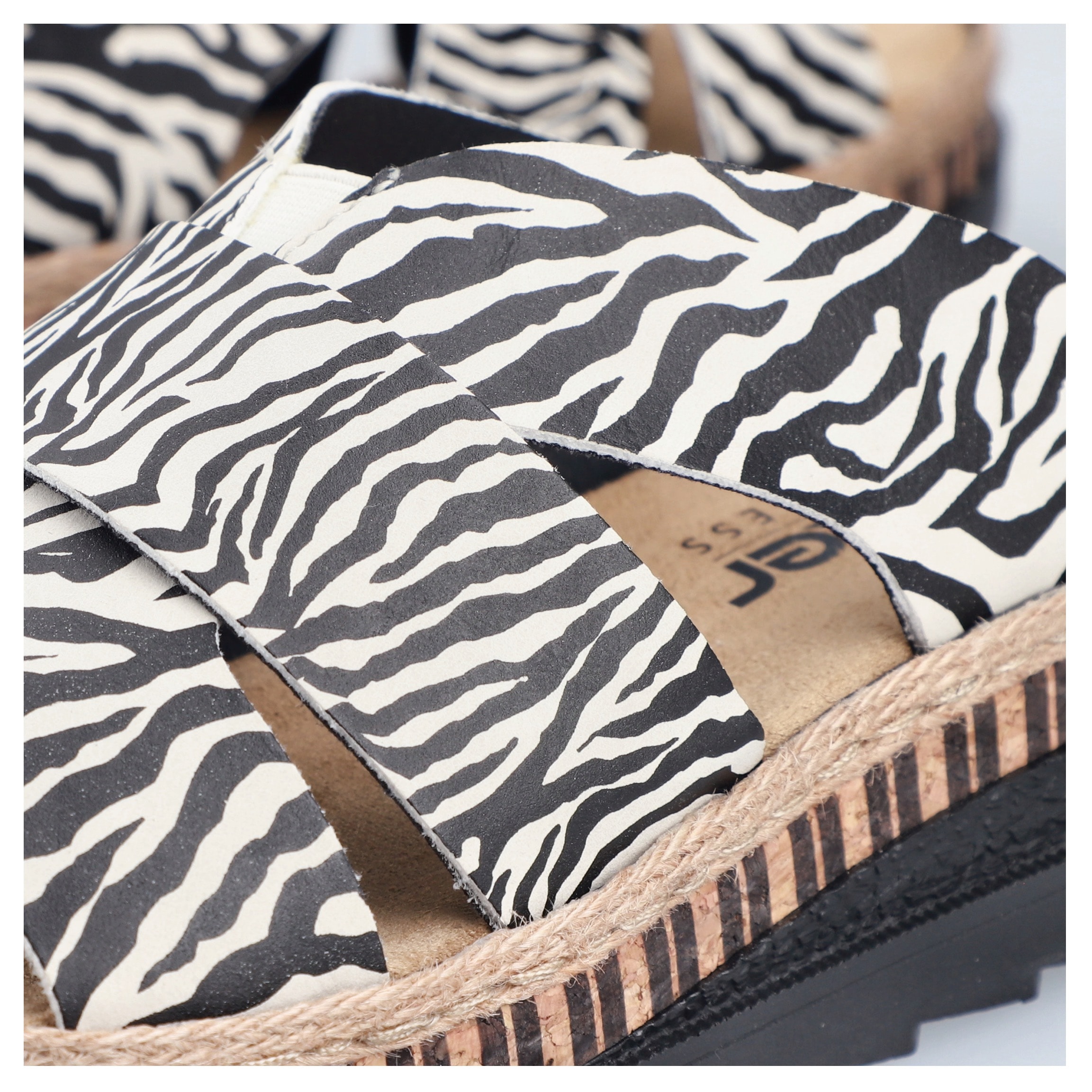 Rieker Pantolette  Keilabsatz, Sommerschuh, Schlappen mit Juteumrahmung