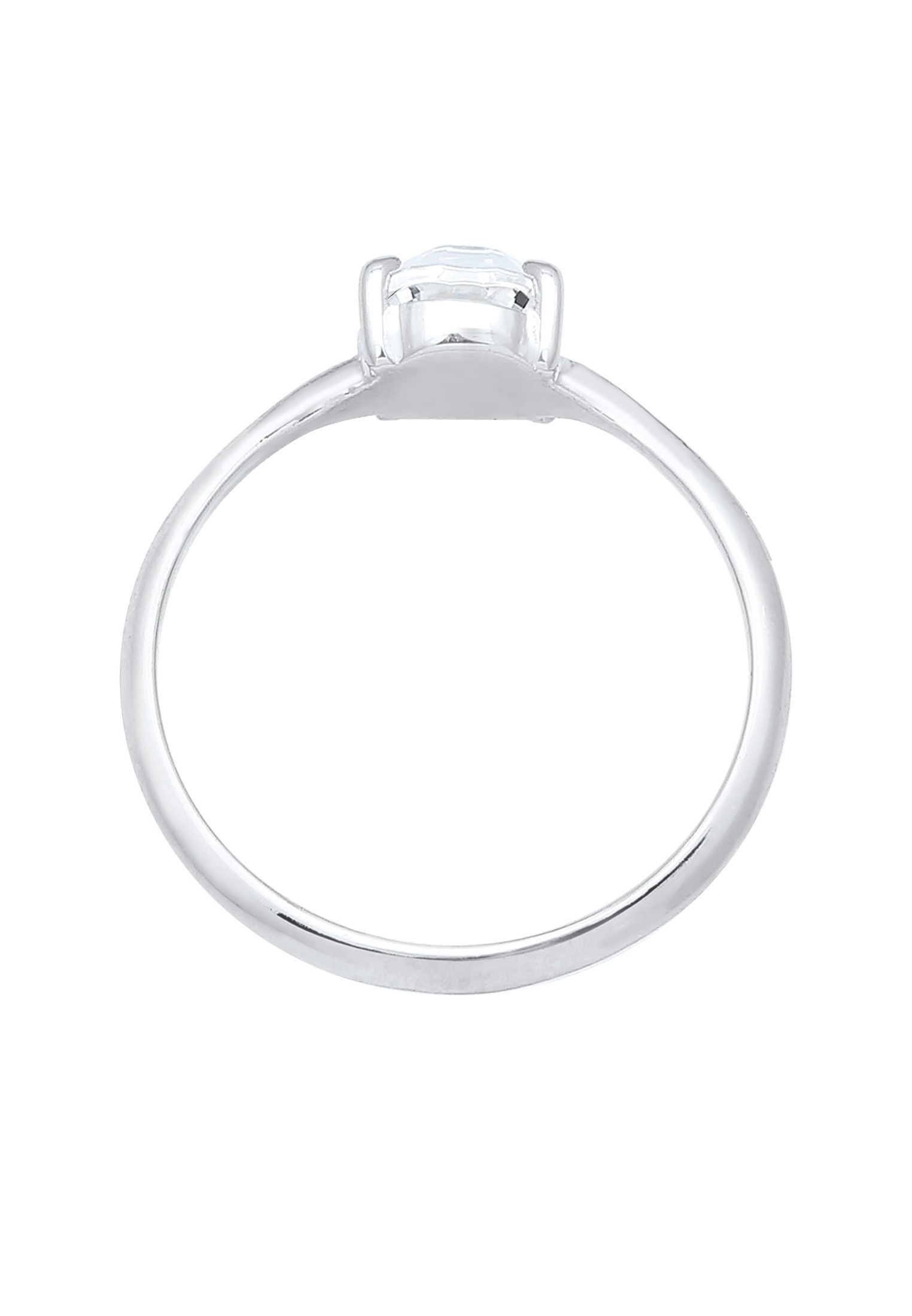 Elli Silberring »Ring Solitär Rund Verlobung Kristalle 925 Sterling Silber«
