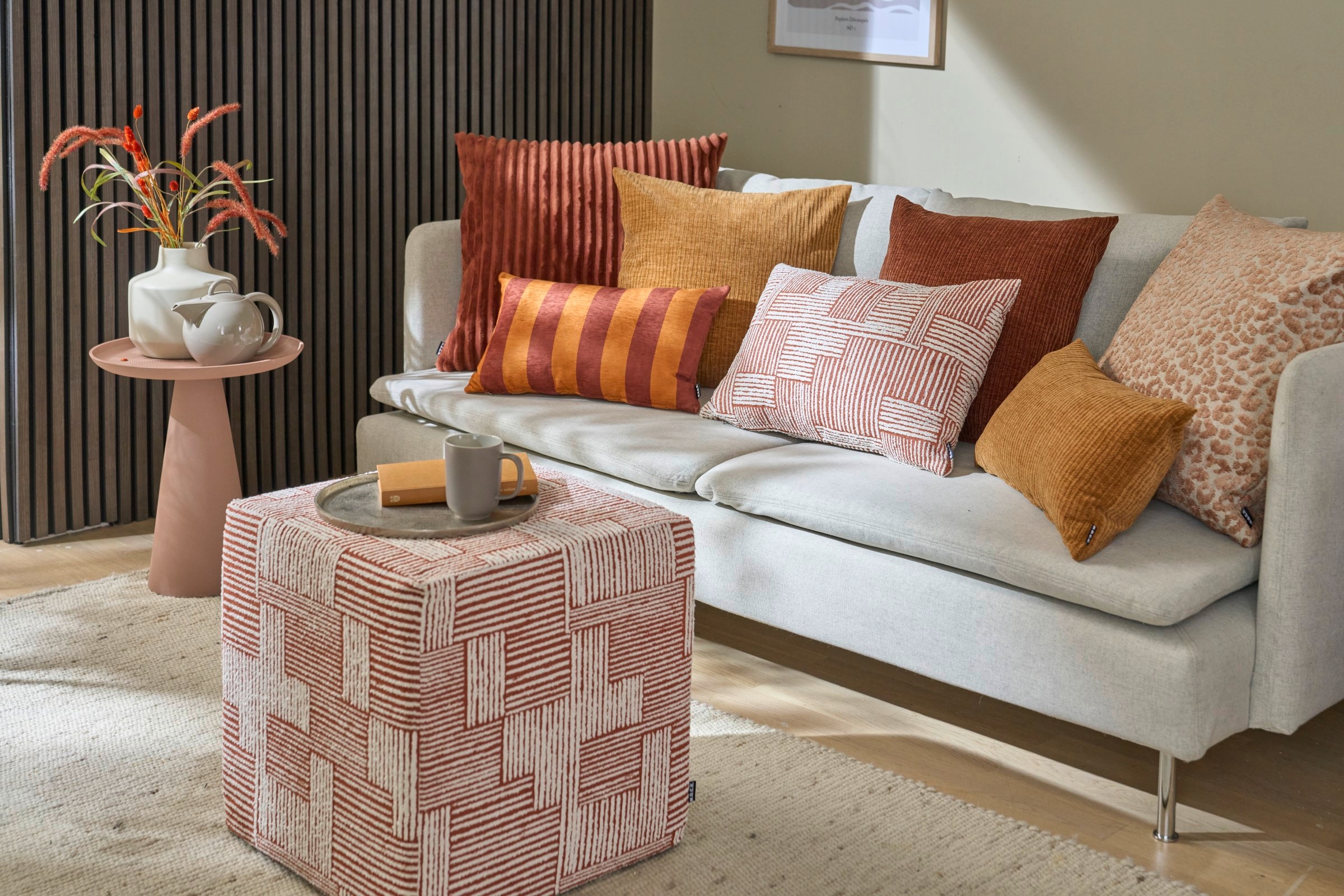 H.O.C.K. Dekokissen »Lou« Sofakissen inkl. Füllung, 50x50cm, Dekokissen, feine Streifen