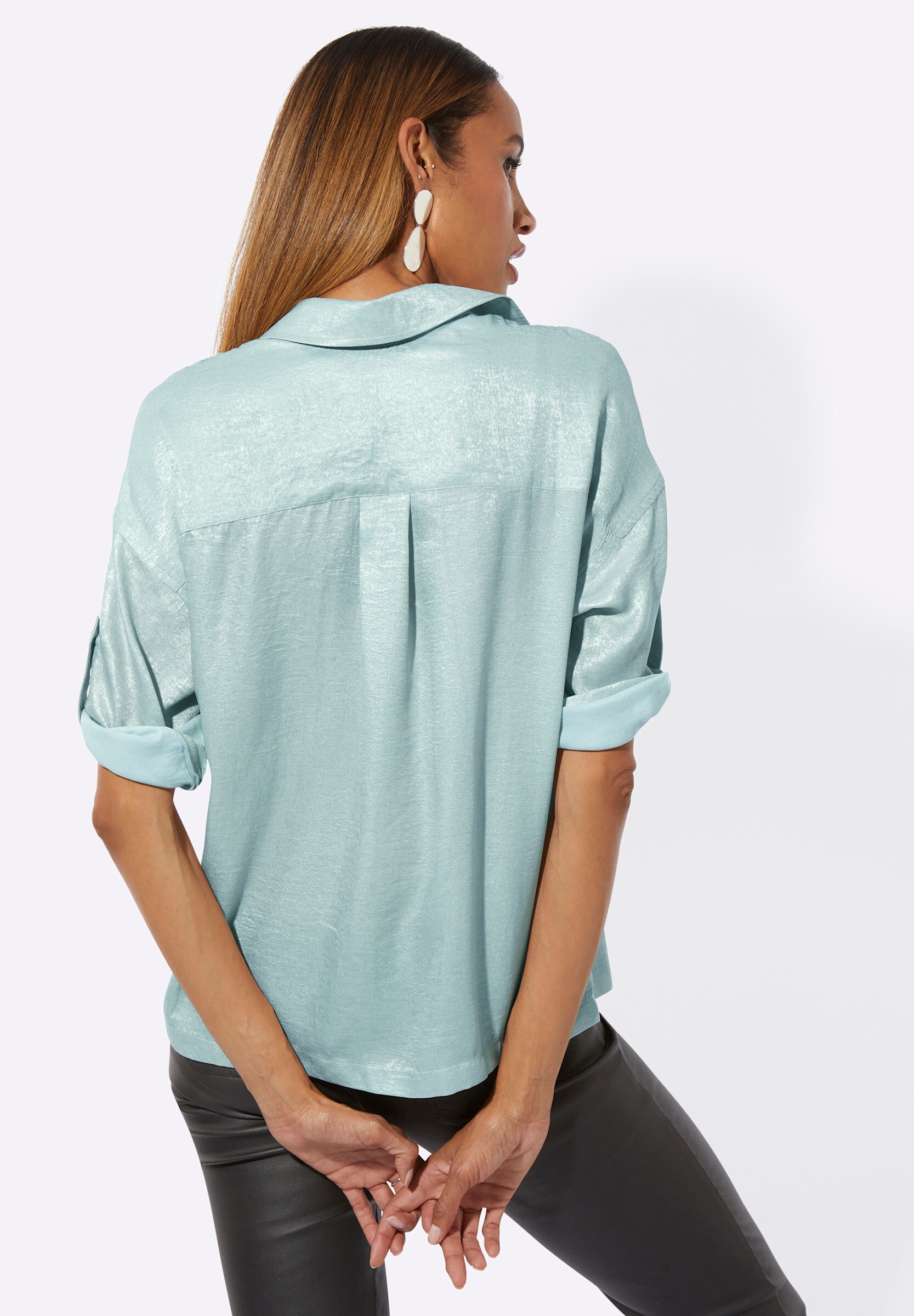 creation L Klassische Bluse »Bluse Hemdbluse in glänzender Qualität«