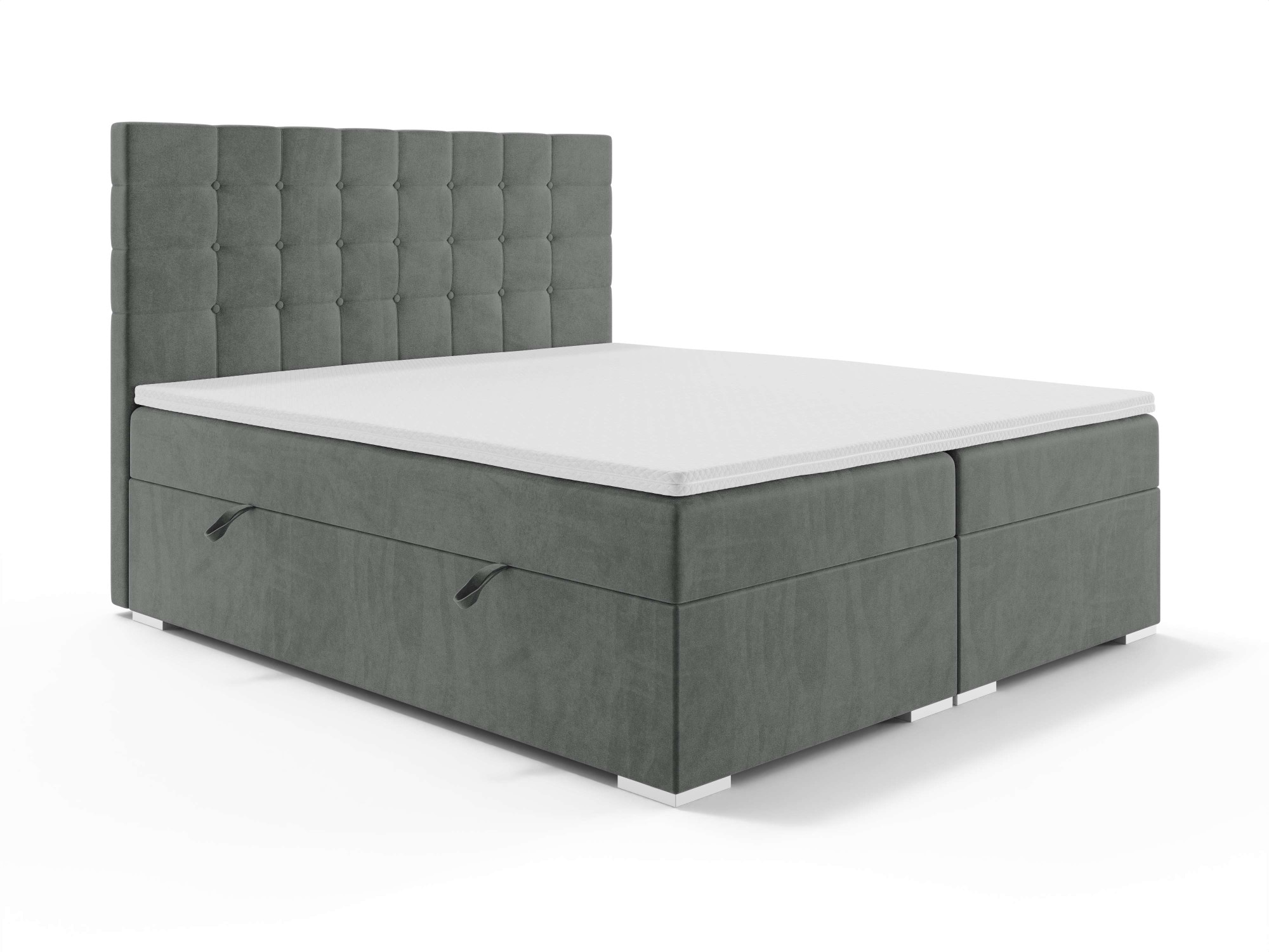 INOSIGN Polsterbett »Semla mit Matratze und Topper, in 3 Breiten (140, 160 und 180 cm)«, Boxspringbett mit Kopfteil, Bettkasten, Matratze (BFK/TFK) und Topper