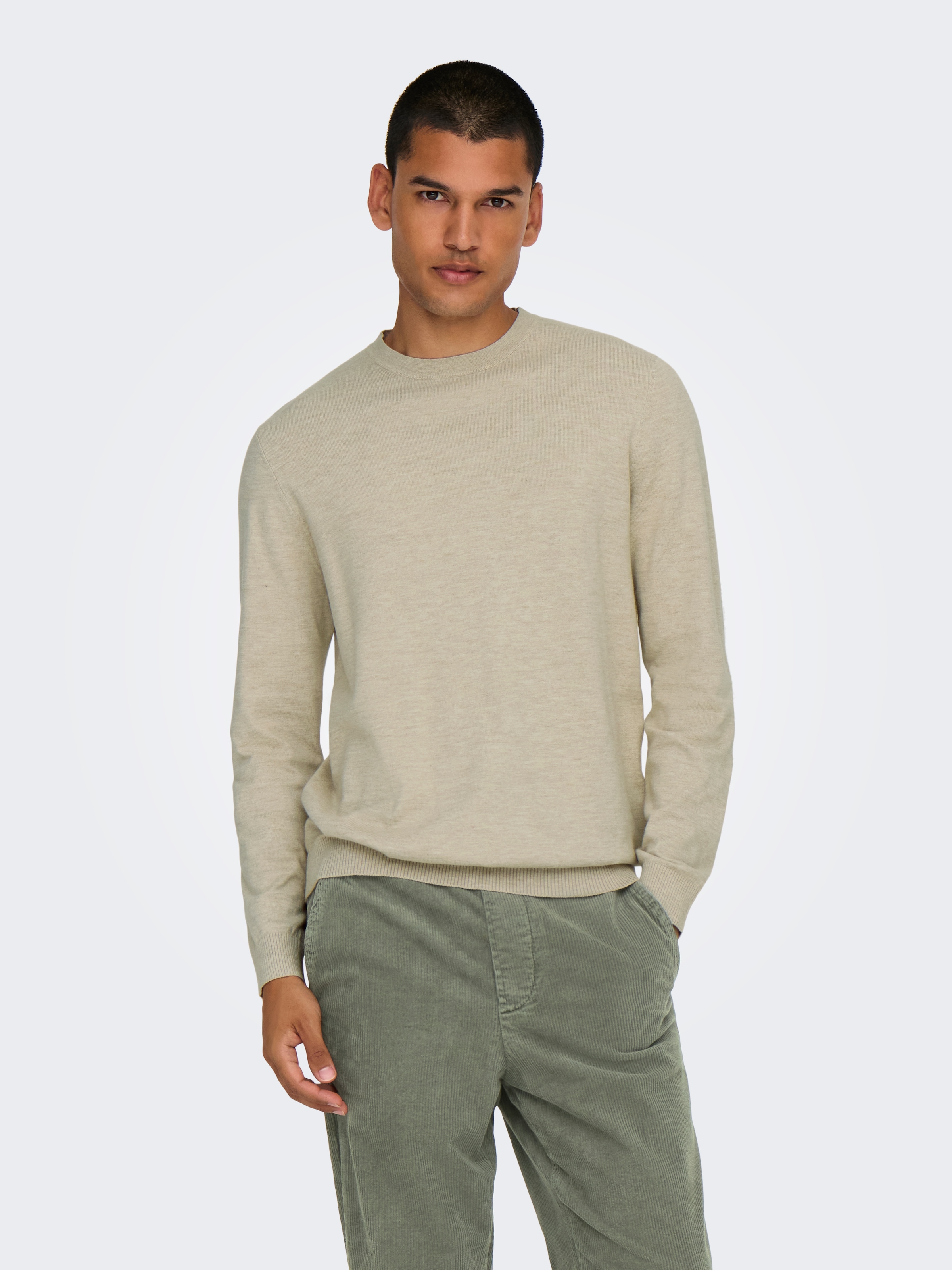 ONLY & SONS Strickpullover »ONSLOUI REG 12 MEL CREW KNIT NOOS«