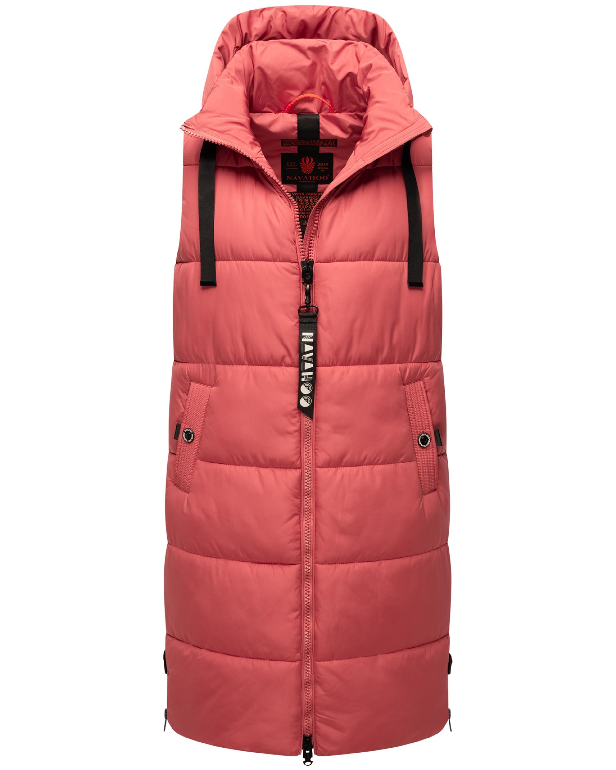 Navahoo Steppweste »Steppweste Schnuffelchen«, (1 tlg.), warme Damen Outdoor-Weste lang mit Kapuze
