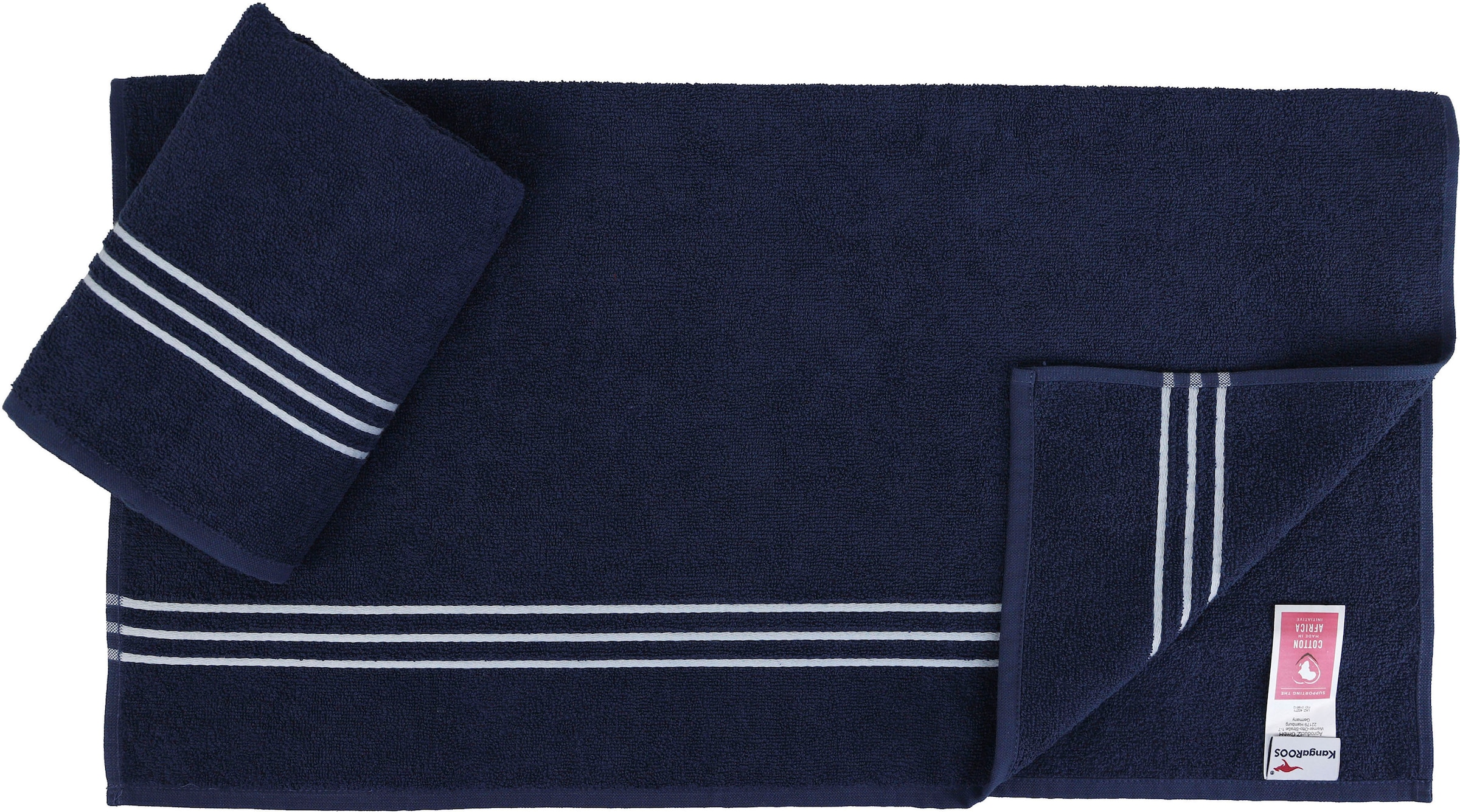 KangaROOS Handtuch Set »Dalia«, tlg., 100% Baumwolle online mit aus Walkfrottier, bei Streifenbordüre, OTTO einfarbiges 6 Handtuch-Set Set