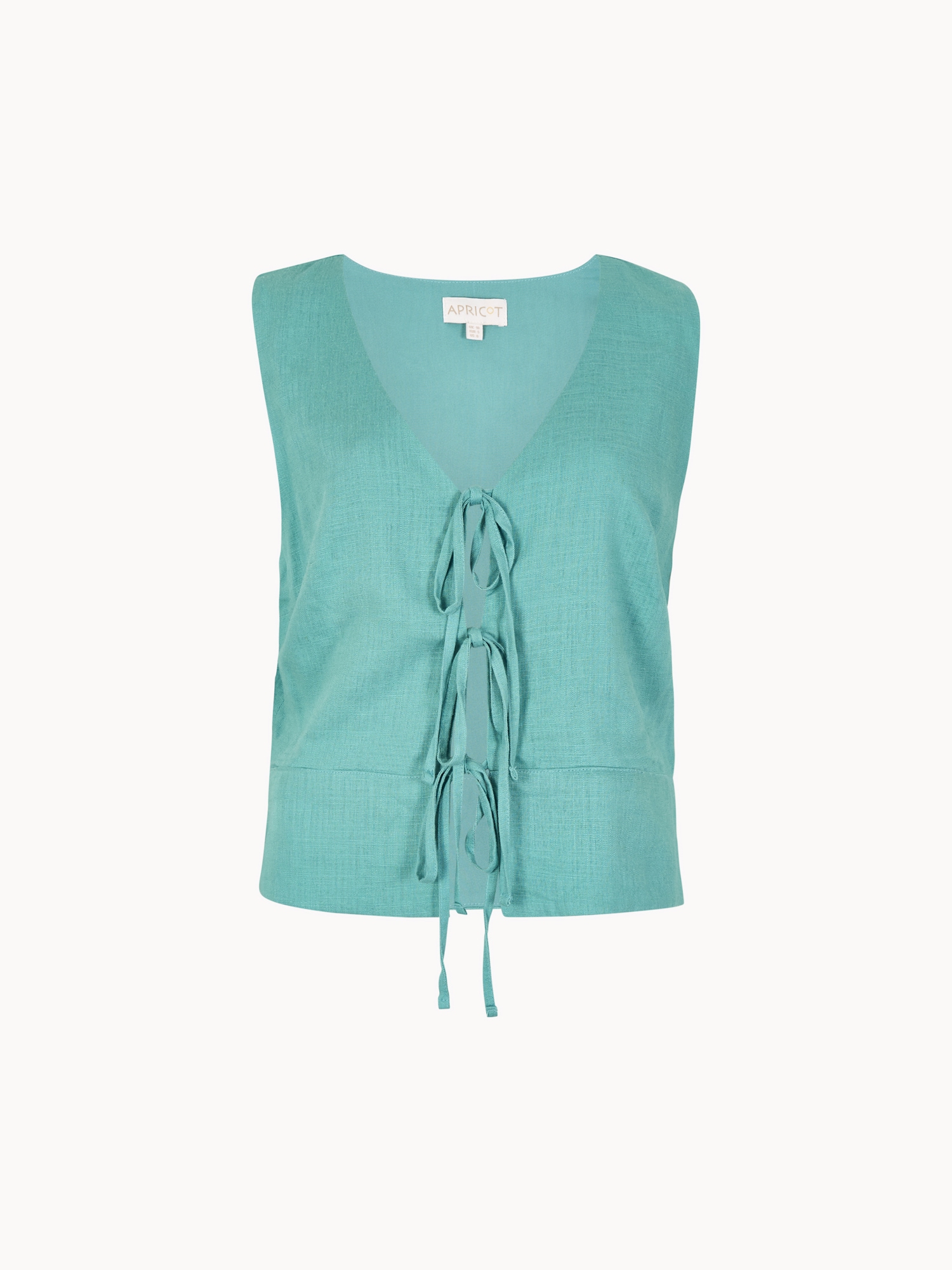 Apricot Stricktop »Leinenmisch-Weste« 2 mit Bindeband