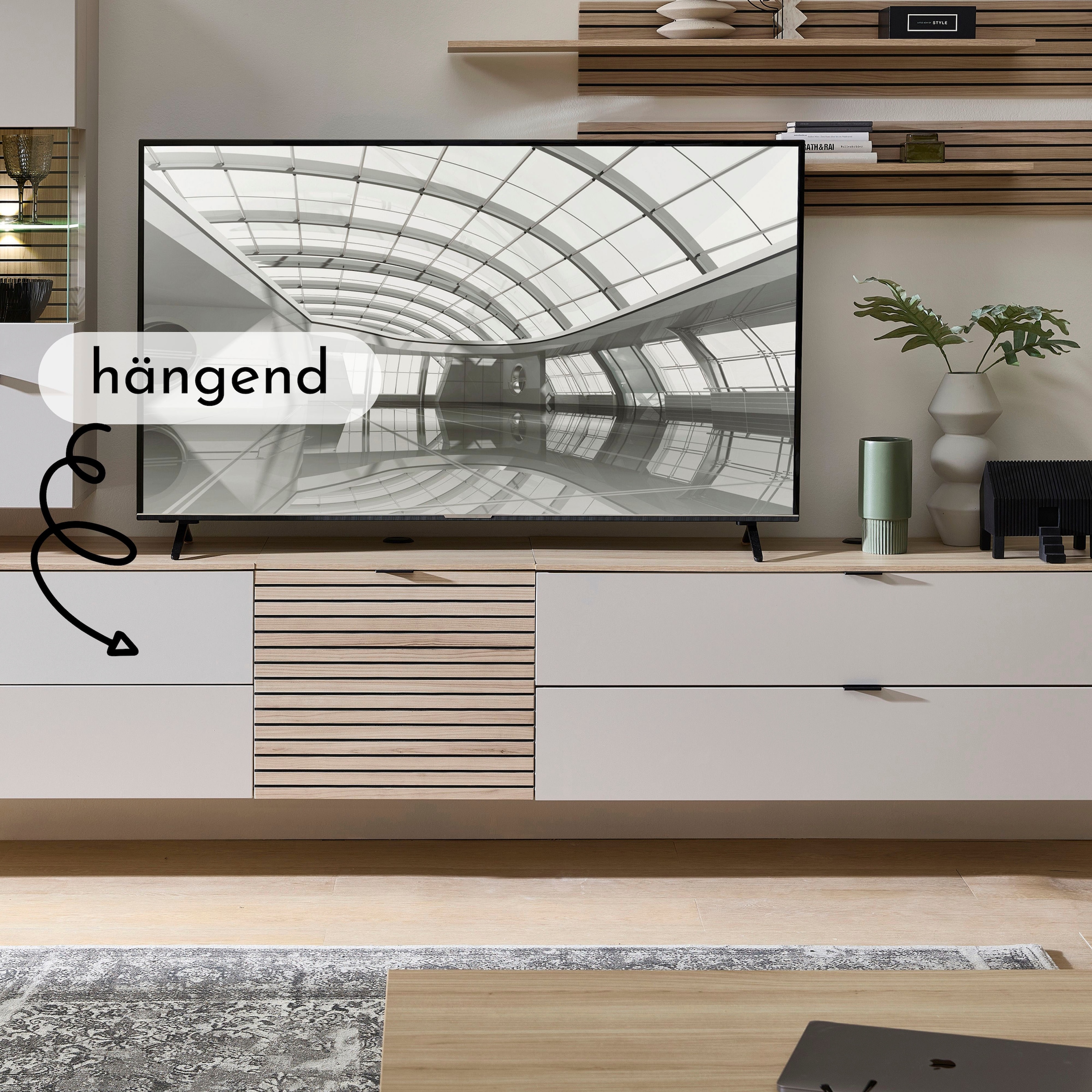 Innostyle TV-Schrank »INA TV-Lowboard, 60 x 51 x 44 cm (B/H/T)« 1 Stk. tlg. stehend/hängend verwendbar, 1 türig, Softclose